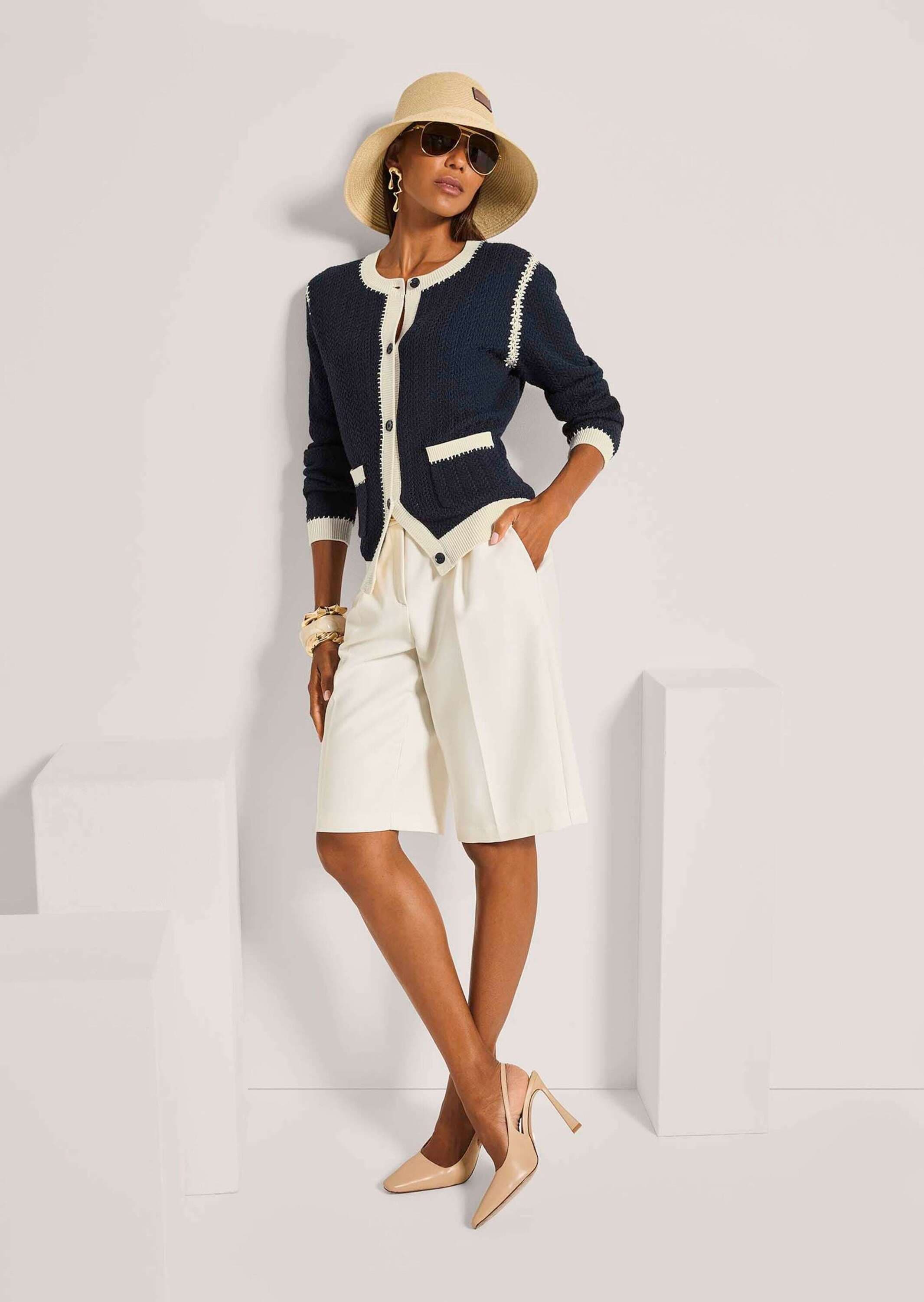 MADELEINE Strickjacke »Strickjacke Langarm Cardigan mit Zopfmuster, Kaschmir-Mix« Edles Zopfmuster