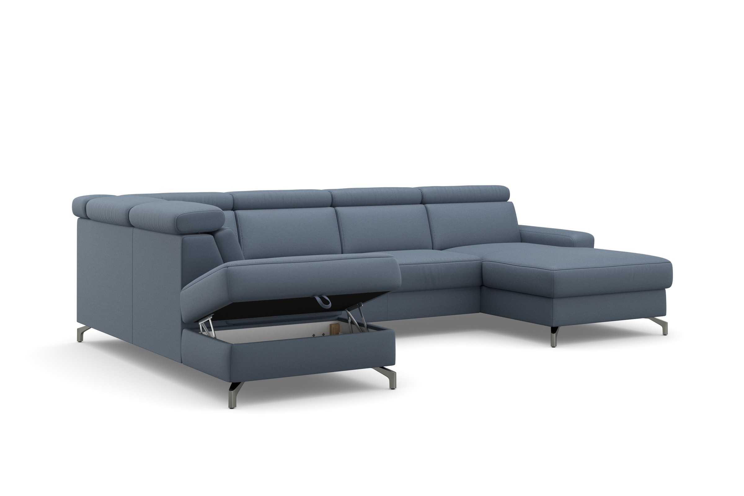 sit&more Wohnlandschaft »Scarlett U-Form«, inklusive Kopfteilverstellung, wahlweise mit Bettfunktion, Bettkasten