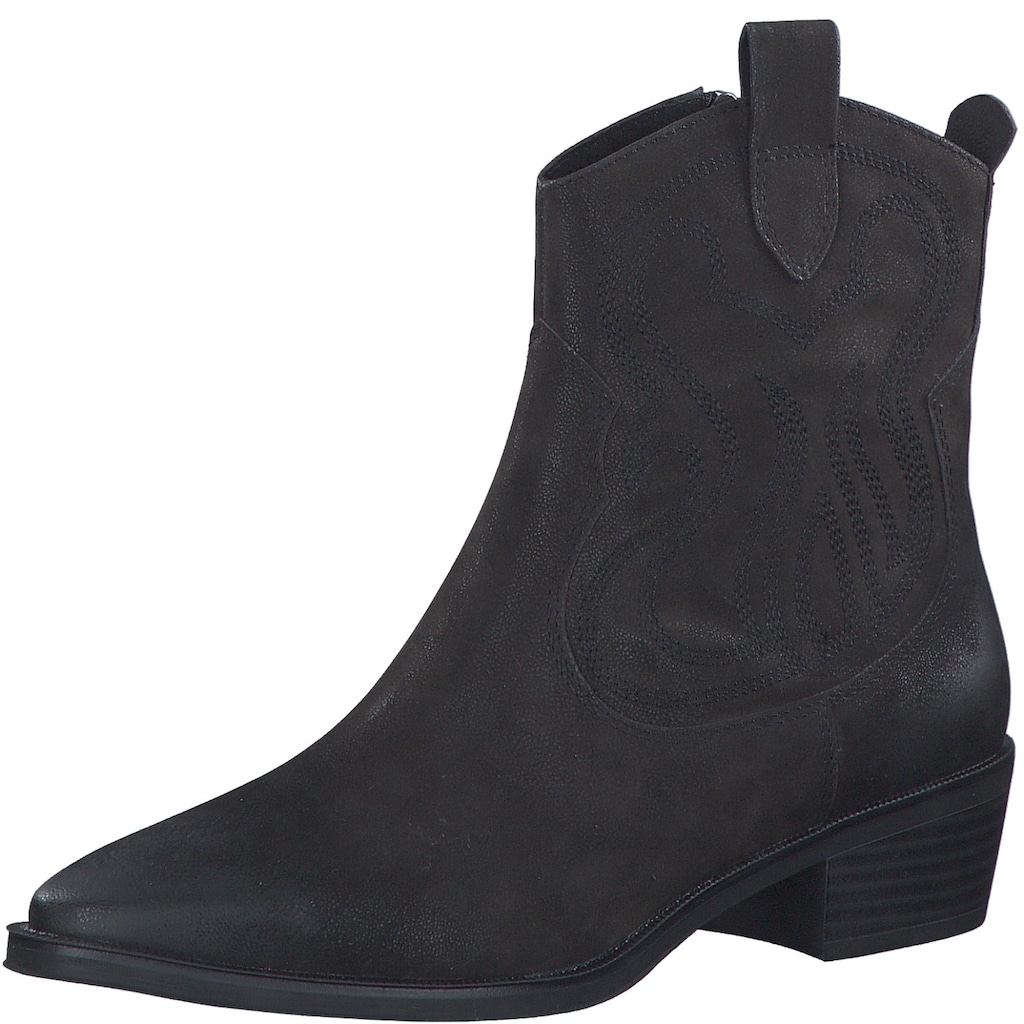 MARCO TOZZI Westernstiefelette, im dezenter Stickerei