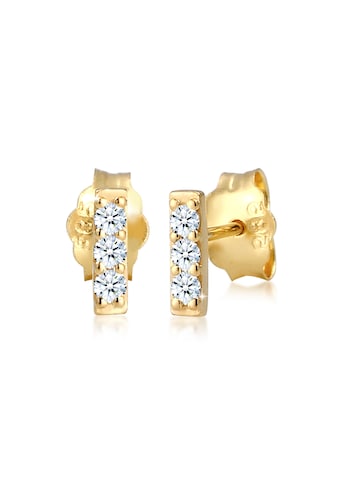 Elli DIAMONDS Paar Ohrstecker »Rechteck Geo Stab Diamant (0.09 ct) 585er Gelbgold« kaufen