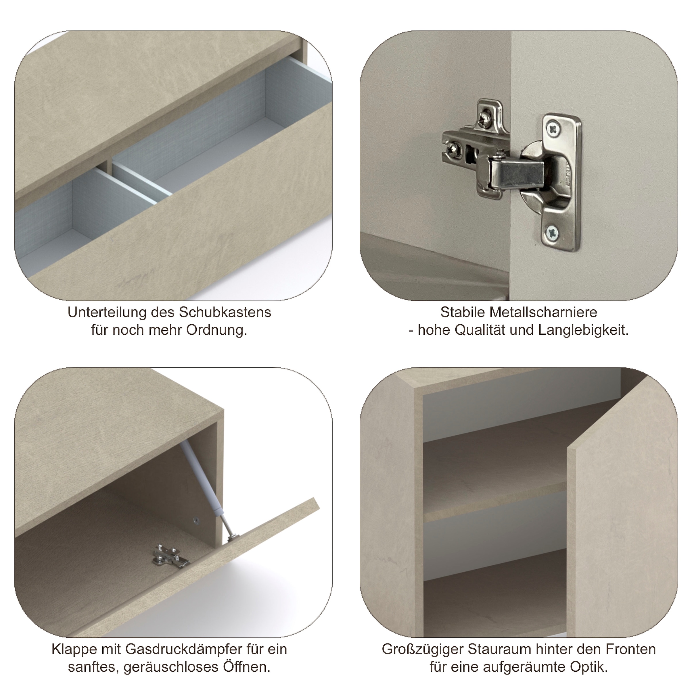 Home affaire Wohnwand »Infinity, 6tlg. Breite 290 cm, Höhe variabel, Schrankwand, (Lowboard,« 6 Stk. tlg.