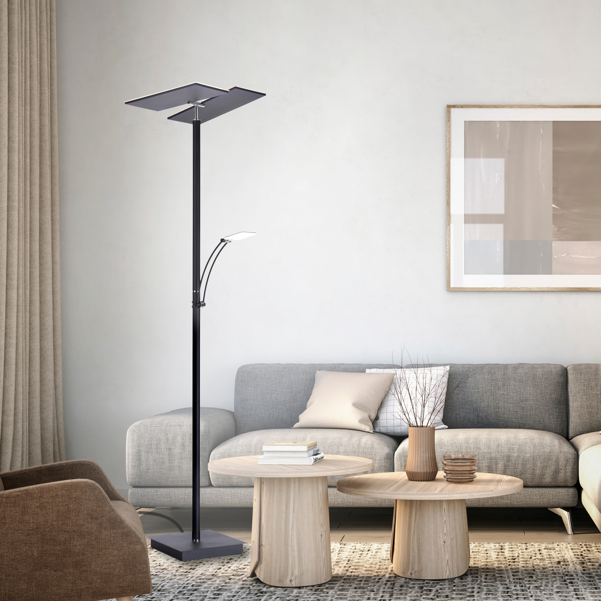 Paul Neuhaus Stehlampe »ARTUR«, 2 flammig, Leuchtmittel LED-Board-LED-Board | LED fest integriert-LED fest integriert, LED, CCT - tunable white, dimmbar über Tastdimmer, getrennt schaltbar
