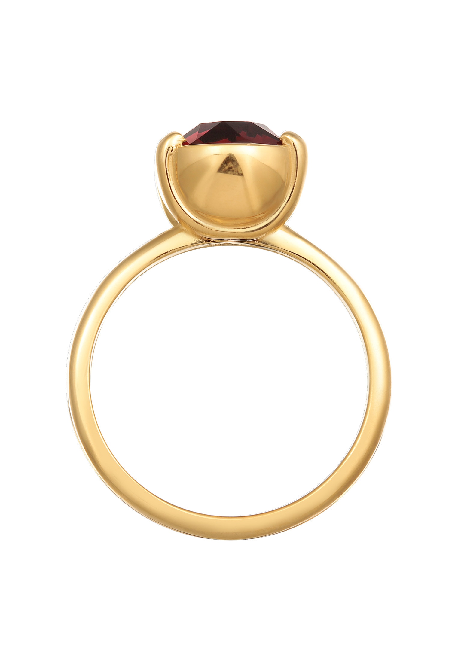 Elli Silberring »Ring Solitär Kristalle 925 Silber vergoldet«
