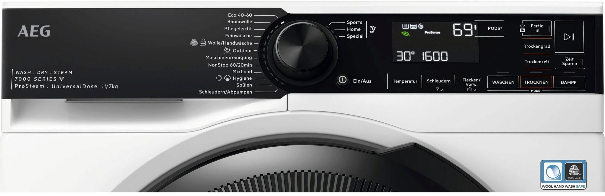AEG Waschtrockner »LWR7E70610«, 7000, Sprachsteuerung über Google Assistant