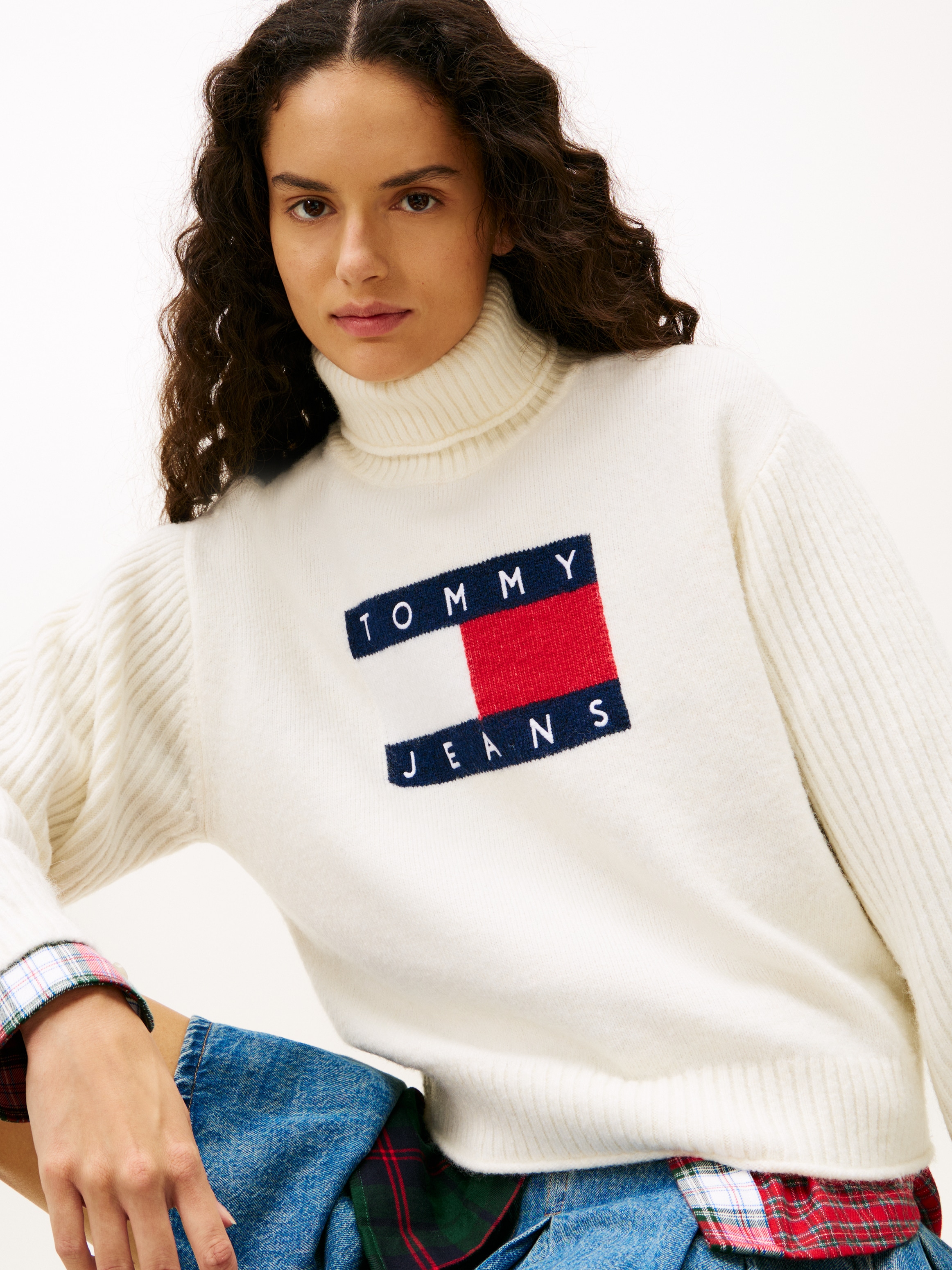 Tommy Jeans Rollkragenpullover »TJW TURTLENECK FLAG SWEATER EXT«