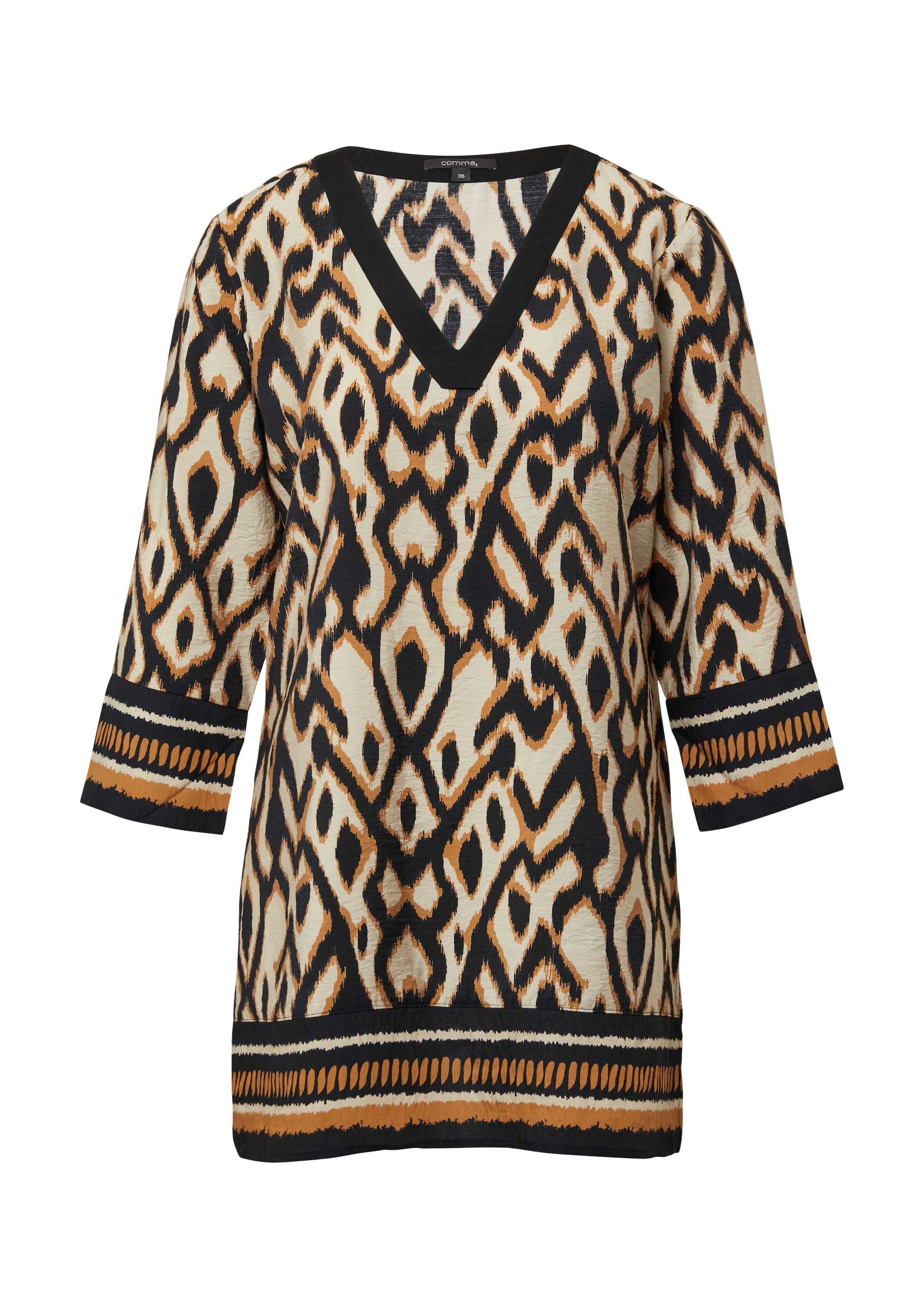Comma Klassische Bluse mit All-Over Print