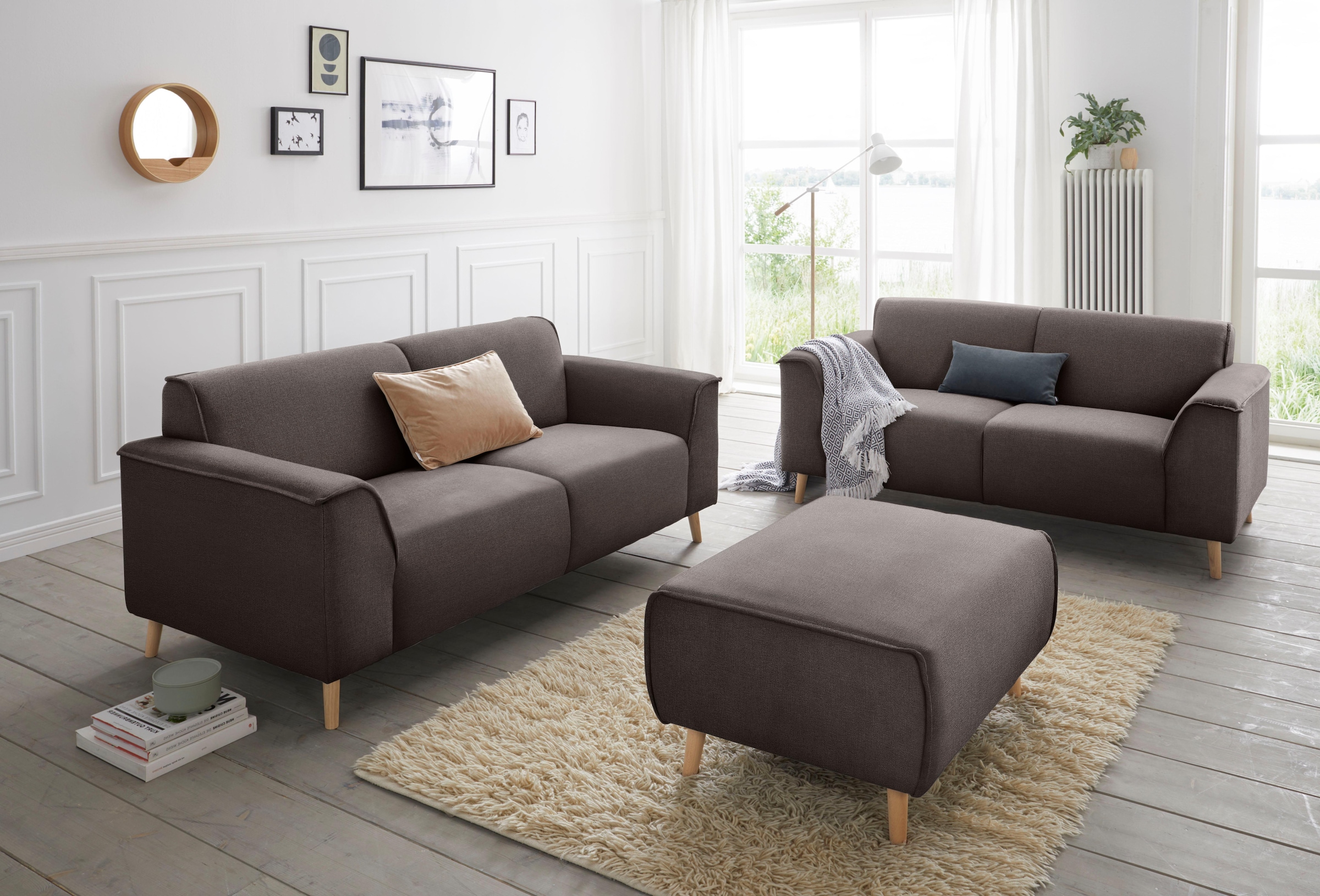 andas 2,5-Sitzer »Janek Scandic Design, elegant und zeitlos«, mit Federkern und Keder in scandinavischem Design