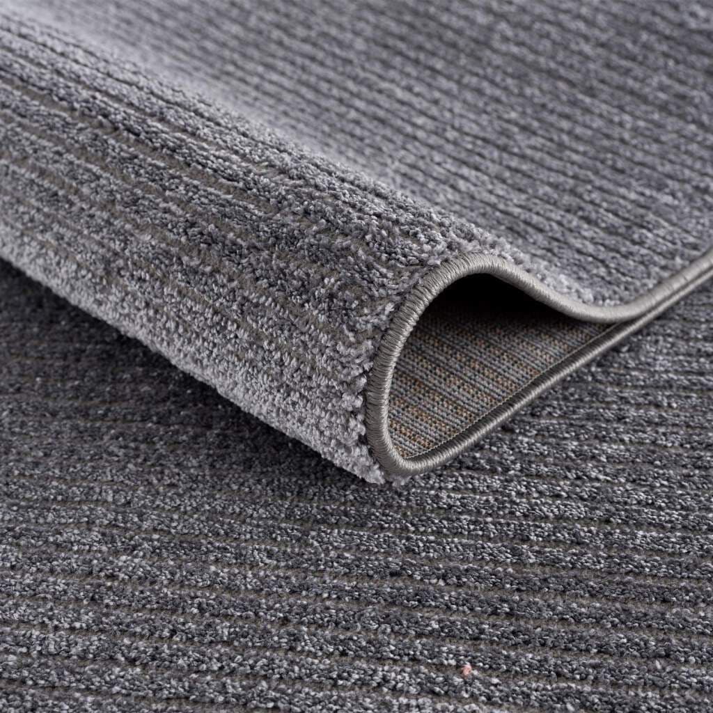 Carpet City Teppich »Friseé-Teppich FANCY900« rund 12 mm Höhe Kurzflor, Einfarbig, 3D-Optik, Streifen Look