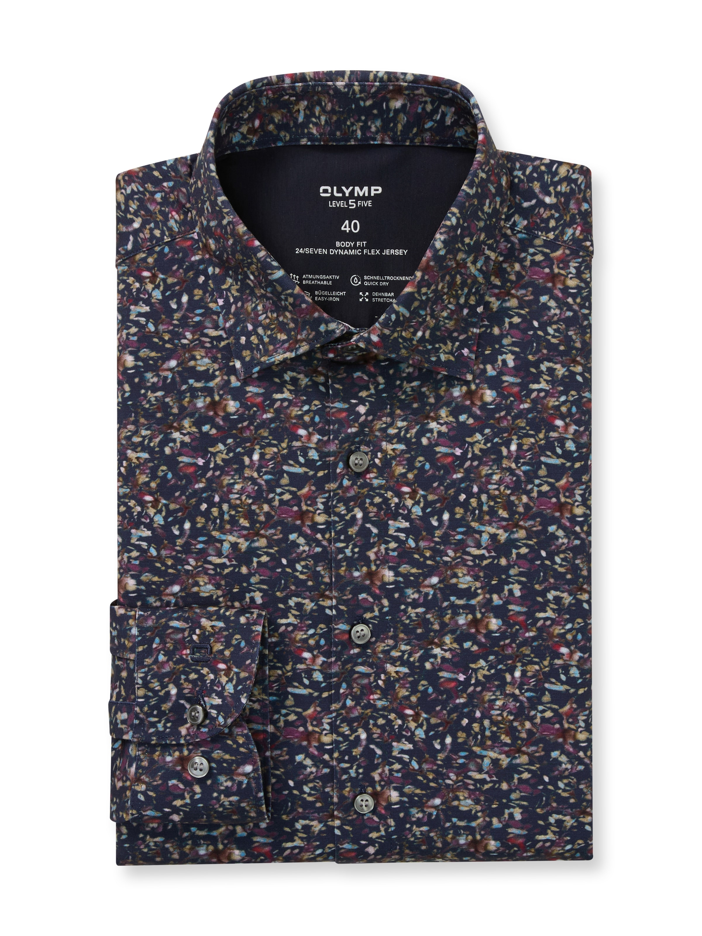 OLYMP Langarmhemd »Level Five 24/Seven« Businesshemd, body fit, Kentkragen, bügelleicht