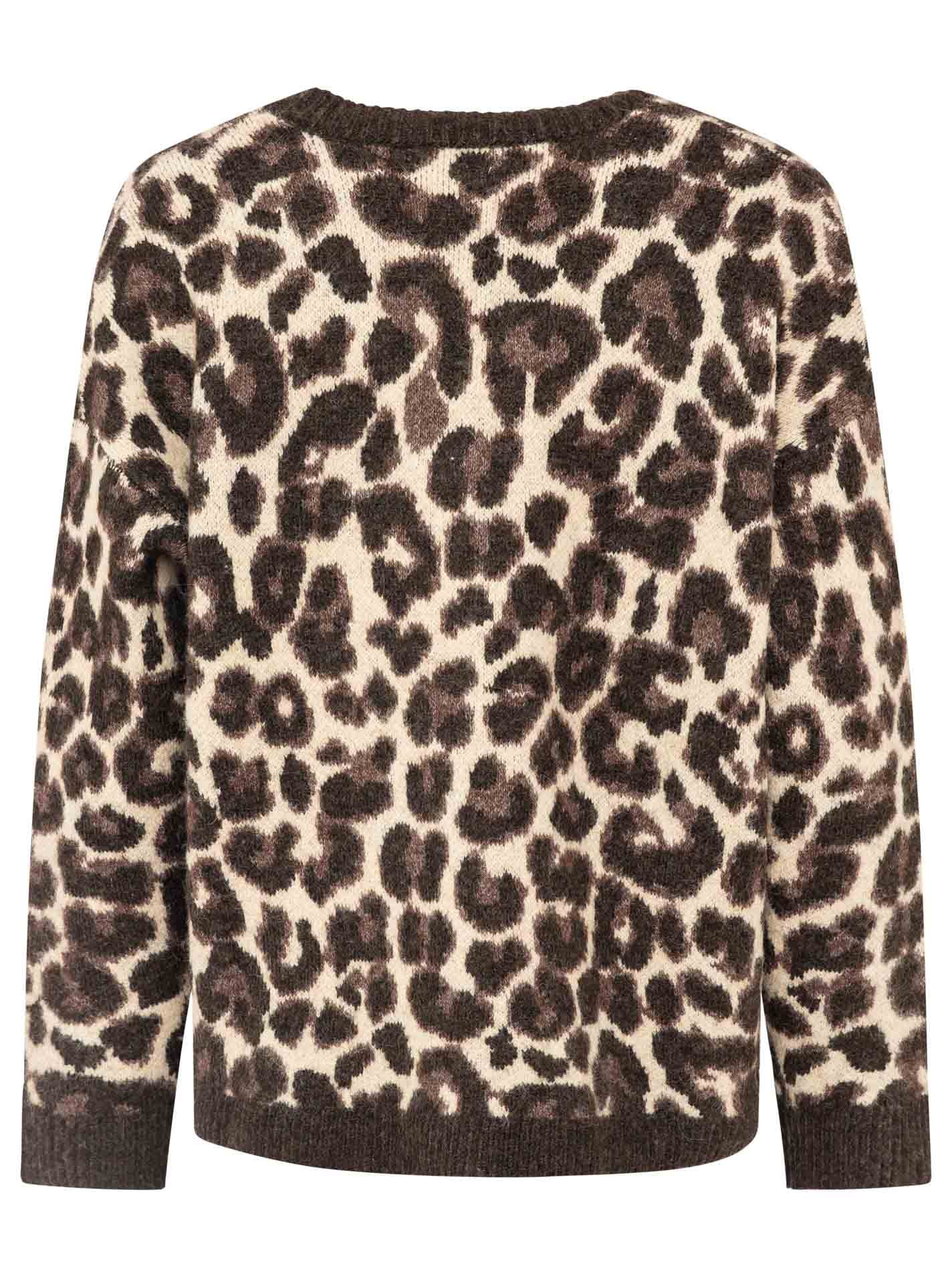Zwillingsherz Cardigan »"Leo Love"« Herzknöpfe, Leomuster, unifarbene Kanten, oversize, Logopatch