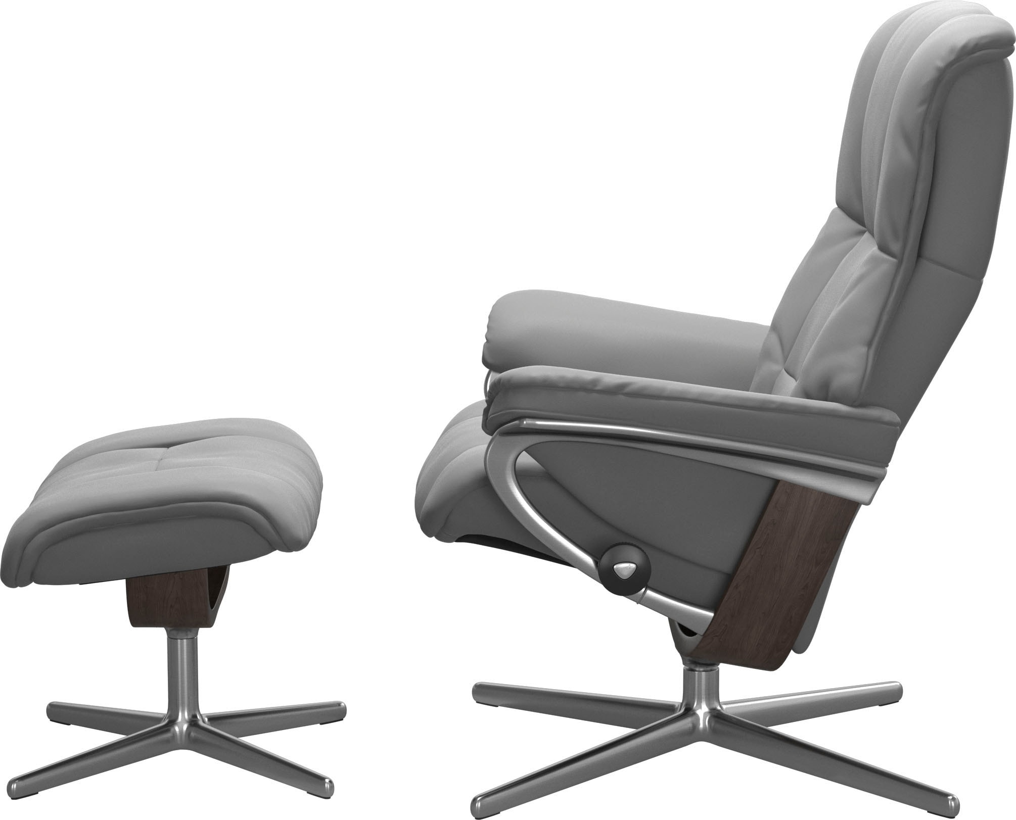 Stressless® Relaxsessel »Mayfair« Set, Relaxsessel mit Hocker,  mit Hocker, mit Cross Base, Größe S, M & L, Holzakzent Wenge