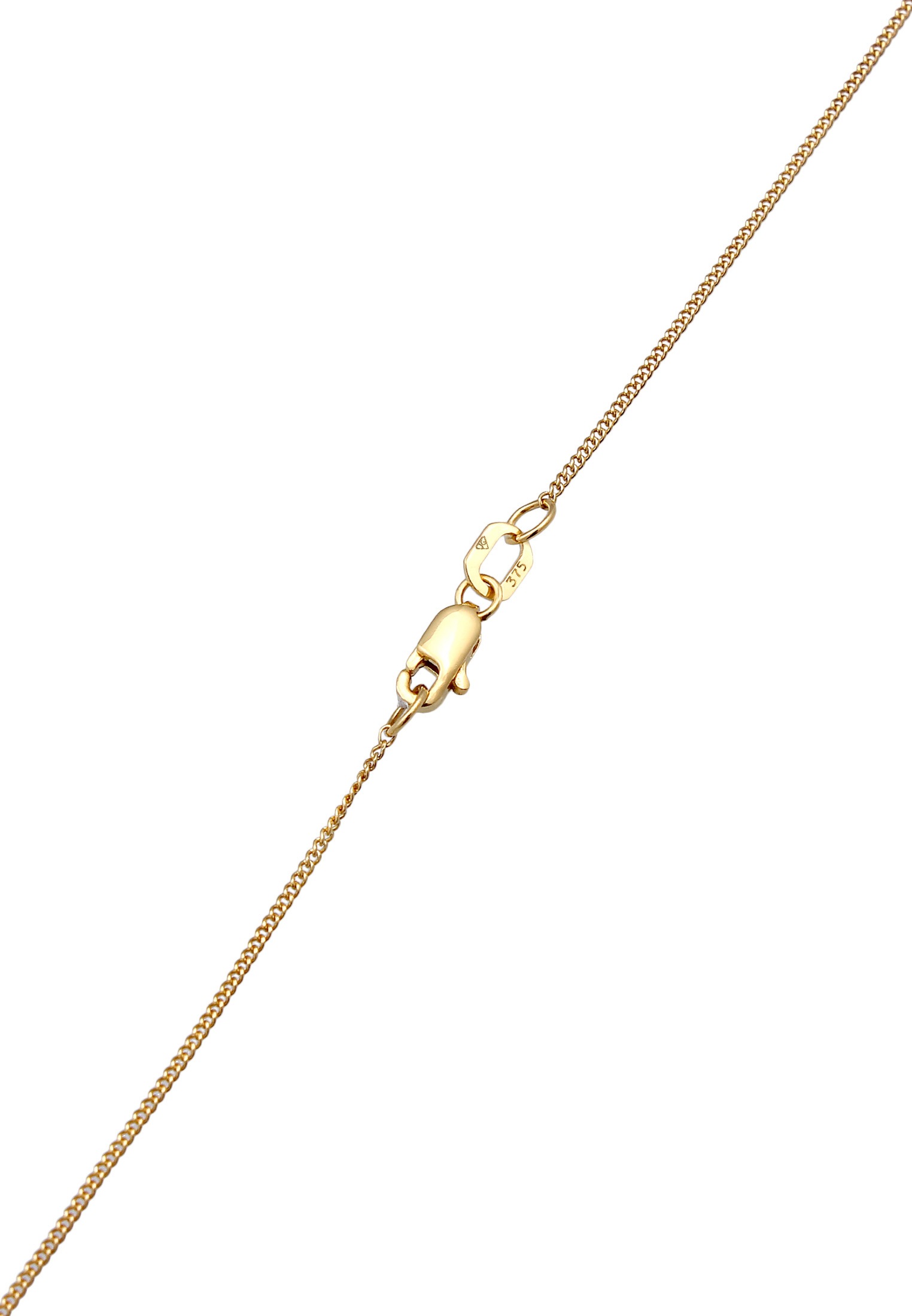 Elli Premium Silberkette »Halskette Feder Boho Topas Panzerkette 375 Gelbgold«