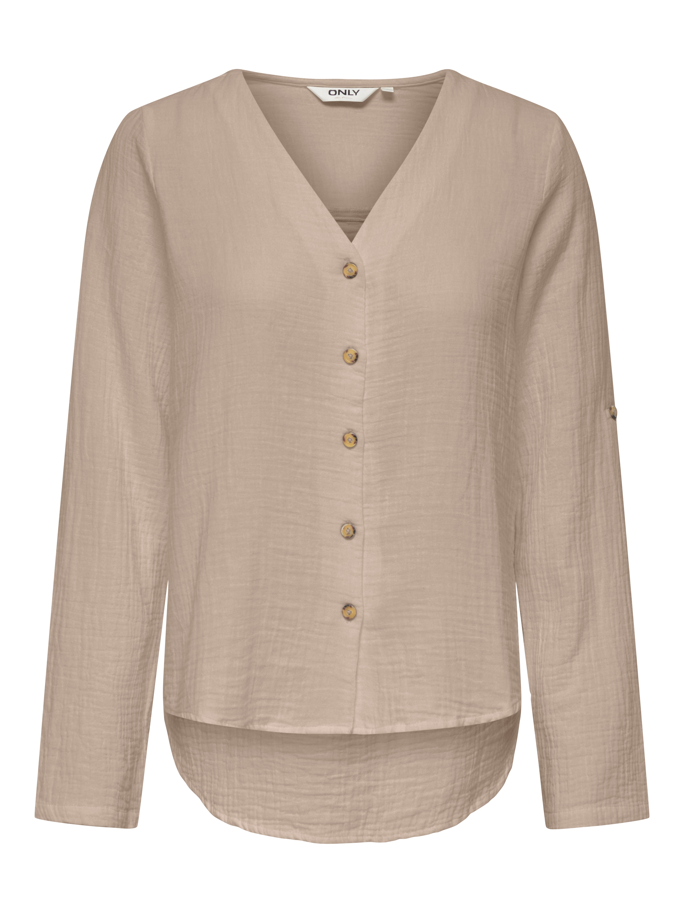 ONLY Langarmbluse »ONLTHYRA LIFE V-NECK L/S SHIRT NOOS WVN« Baumwolle, regular fit