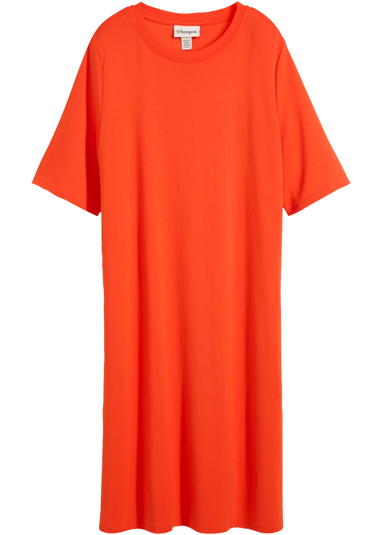 bonprix Shirtkleid lässige Passform, A-Linie, Kurzarm-Design, aus Viskose, ohne Kragen