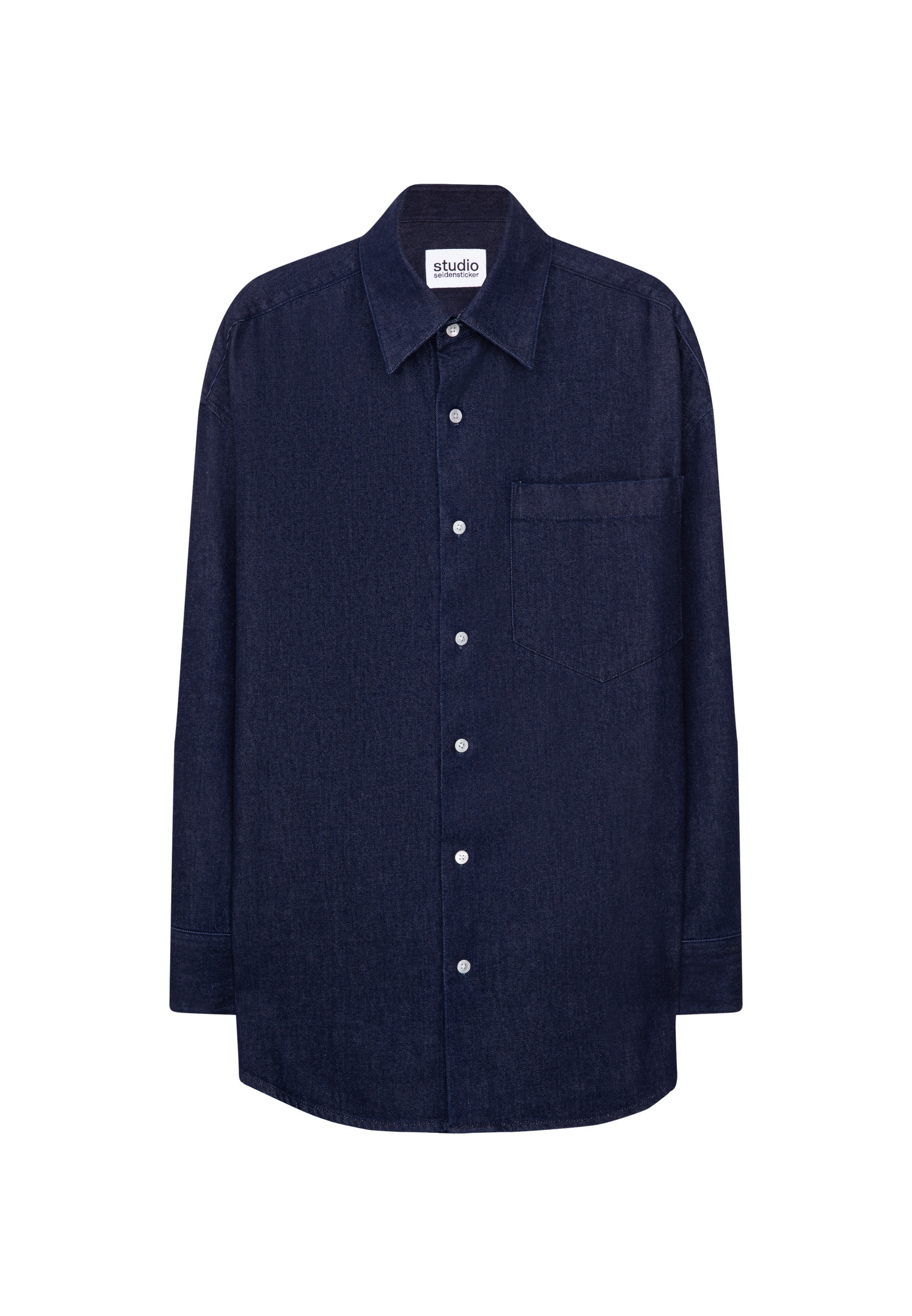 studio seidensticker Kurzarmhemd, Oversized 1/1 Kentkragen Denim