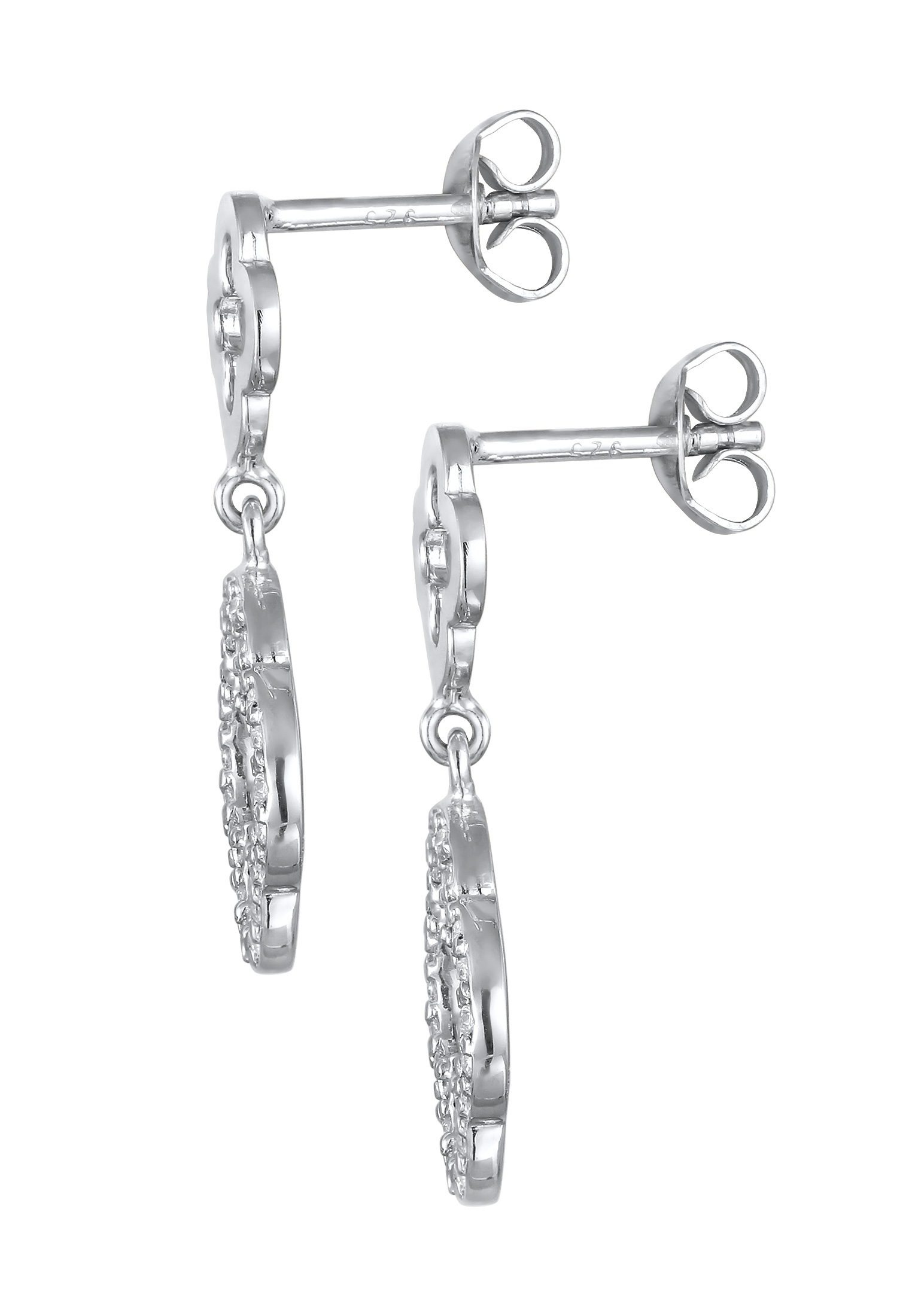 Elli Paar Ohrstecker »Ohrringe Kleeblatt Zirkonia Weiß Glück 925 Sterling Silber«