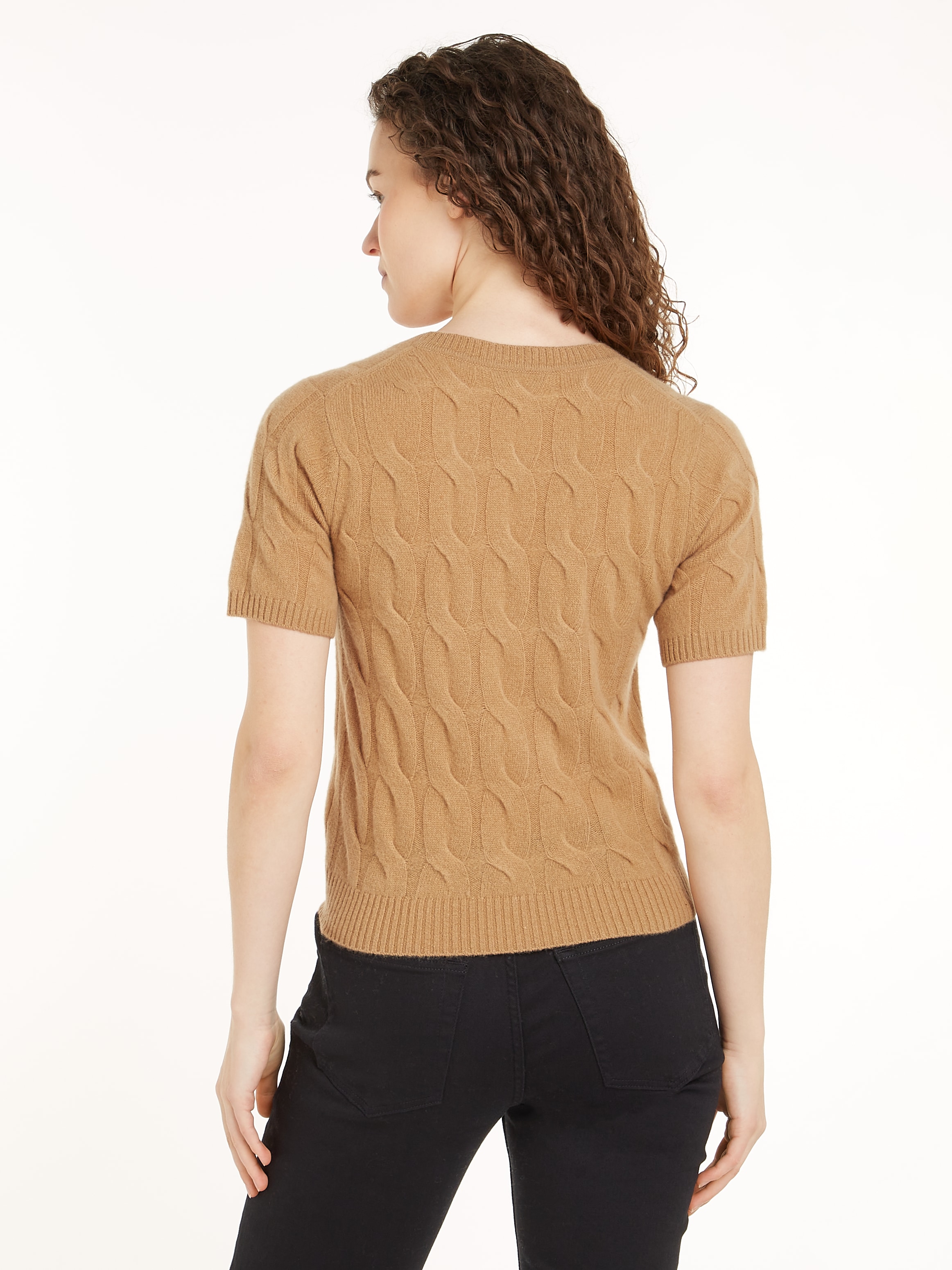 Tommy Hilfiger Strickpullover »SOFT WOOL CABLE SS HENLEY«, mit Zopfmuster, Henley