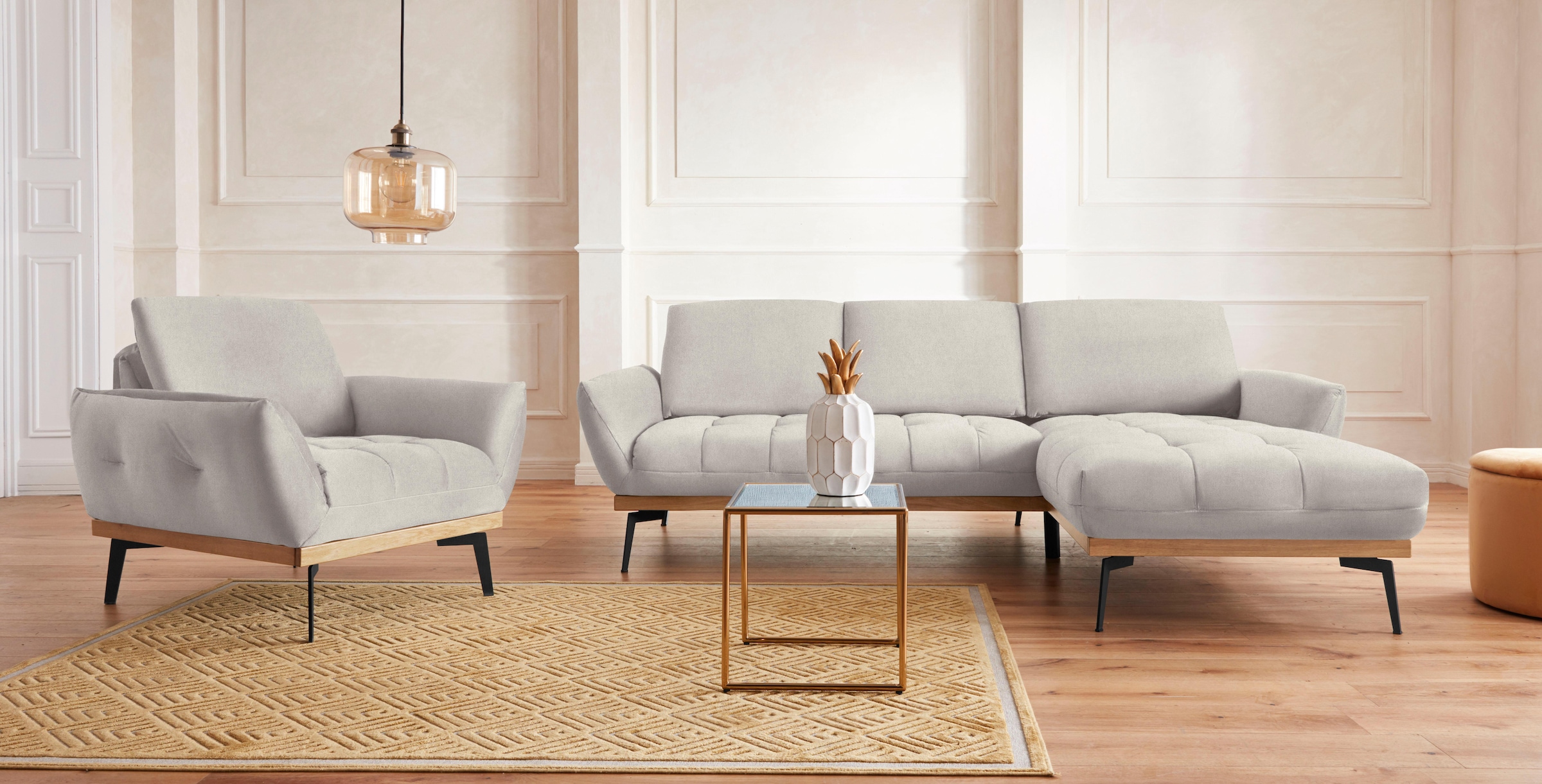 exxpo - sofa fashion Sessel »Palic, Loungesessel mit Rückenverstellung, hoher Entspannungskomfort« inklusive Rückenverstellung. Vom Sessel zum Hochlehner. Relaxsessel