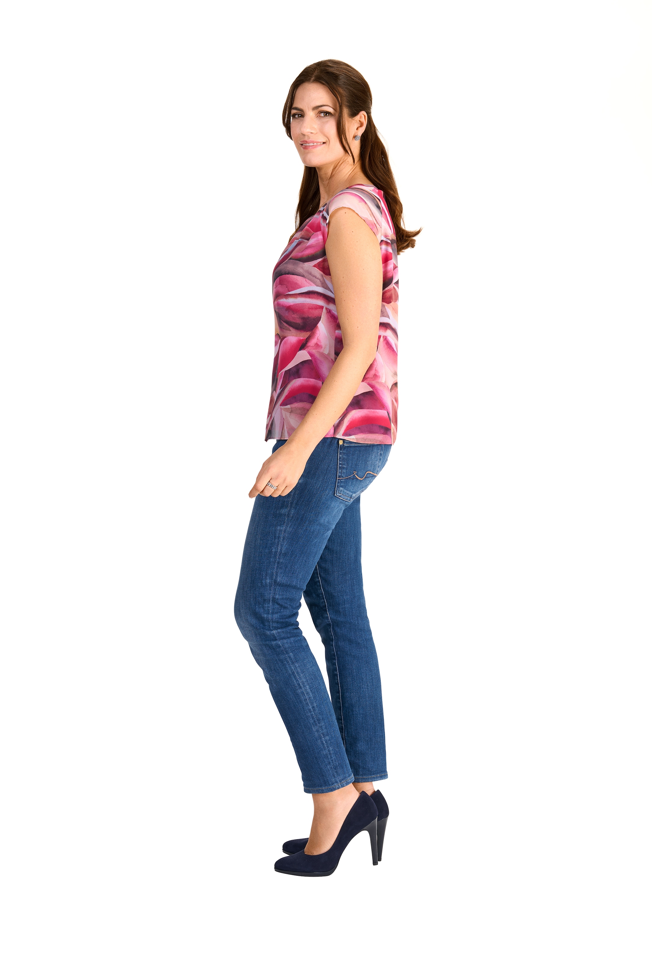 HERMANN LANGE Collection Mesh-Top, mit floralem Muster