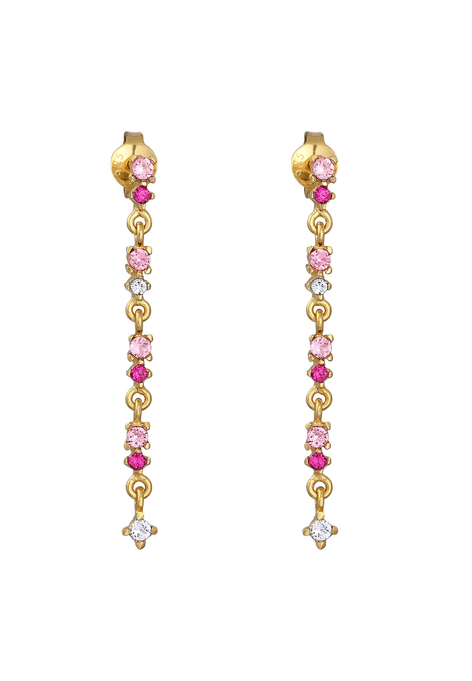 Elli Paar Ohrstecker »Ohrringe Pink Rose Ohrhänger 925 Silber, mit Kristallen von Swarovski®«