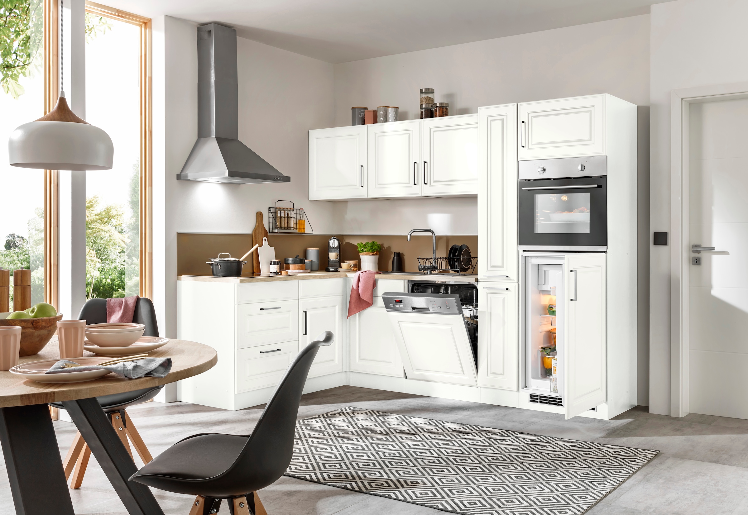 KOCHSTATION Winkelküche »KS-Stockholm«, mit E-Geräten,260 x 170 cm, mit hochwertigen MDF Fronten