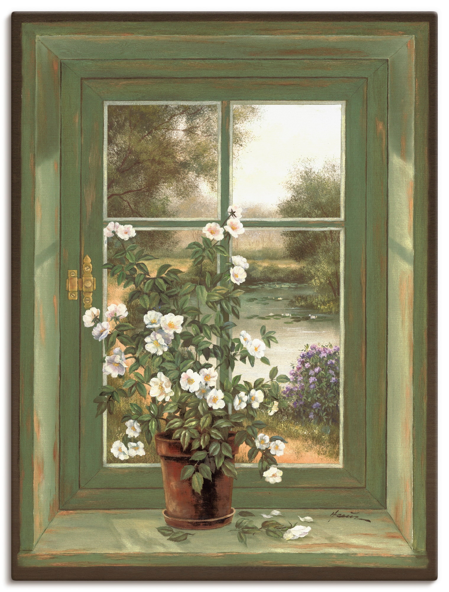Artland Wandbild »Wildrosen am Fenster«, Arrangements, (1 St.), als Alubild,  Leinwandbild, Wandaufkleber oder Poster in versch. Größen kaufen online bei  OTTO