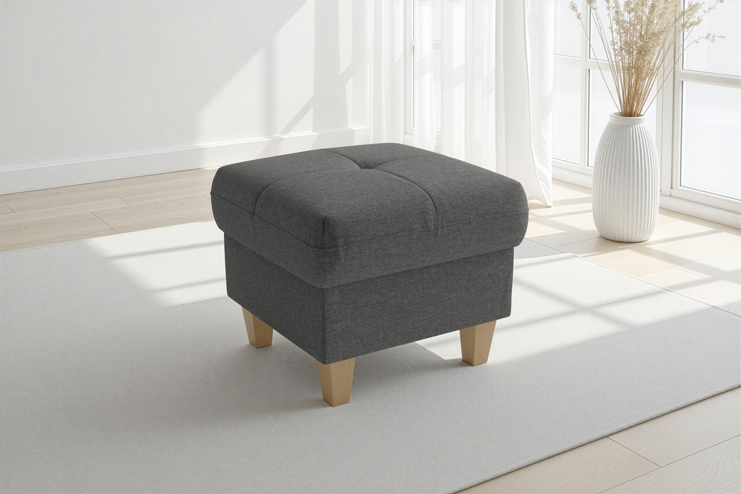 sit&more Polsterhocker »Pamela, B: 58 cm« 1 Stk. tlg. verschiedene Farben und Stoffe,  bis 120 kg belastbar