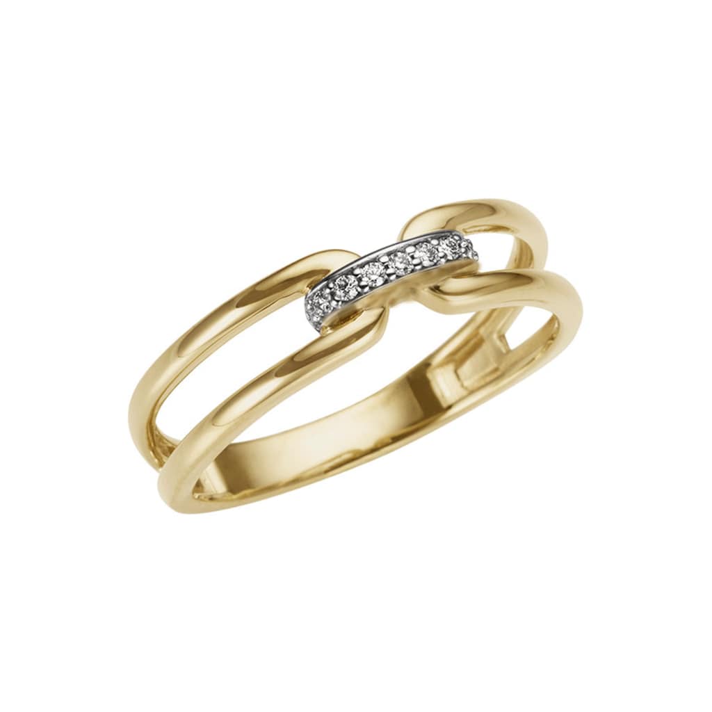 Firetti Diamantring »Schmuck Geschenk Gold 333 Damenring Goldring Kettenglied«, mit Brillanten