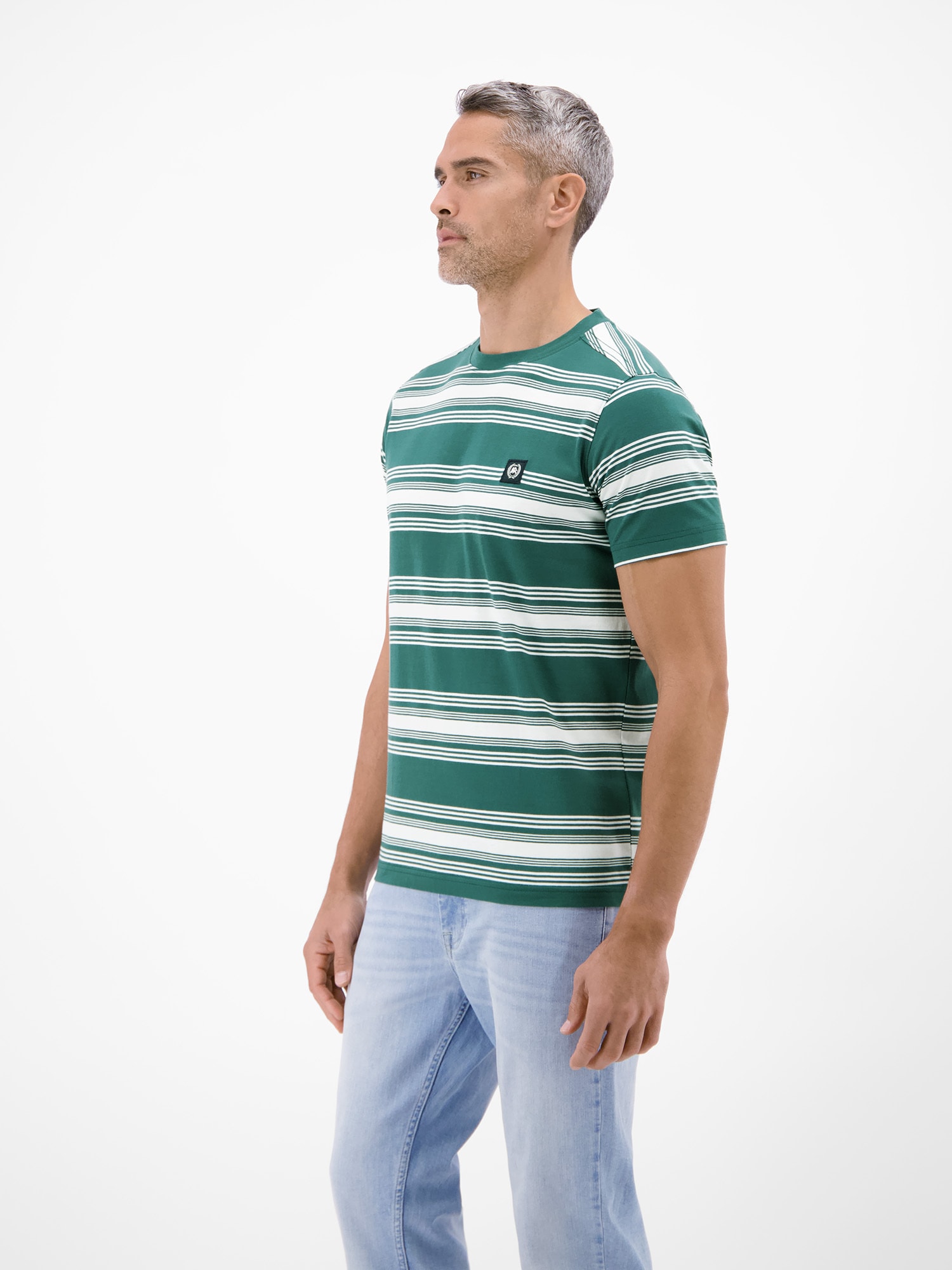 LERROS T-Shirt »T-Shirt im Streifenlook mit O-Neck«