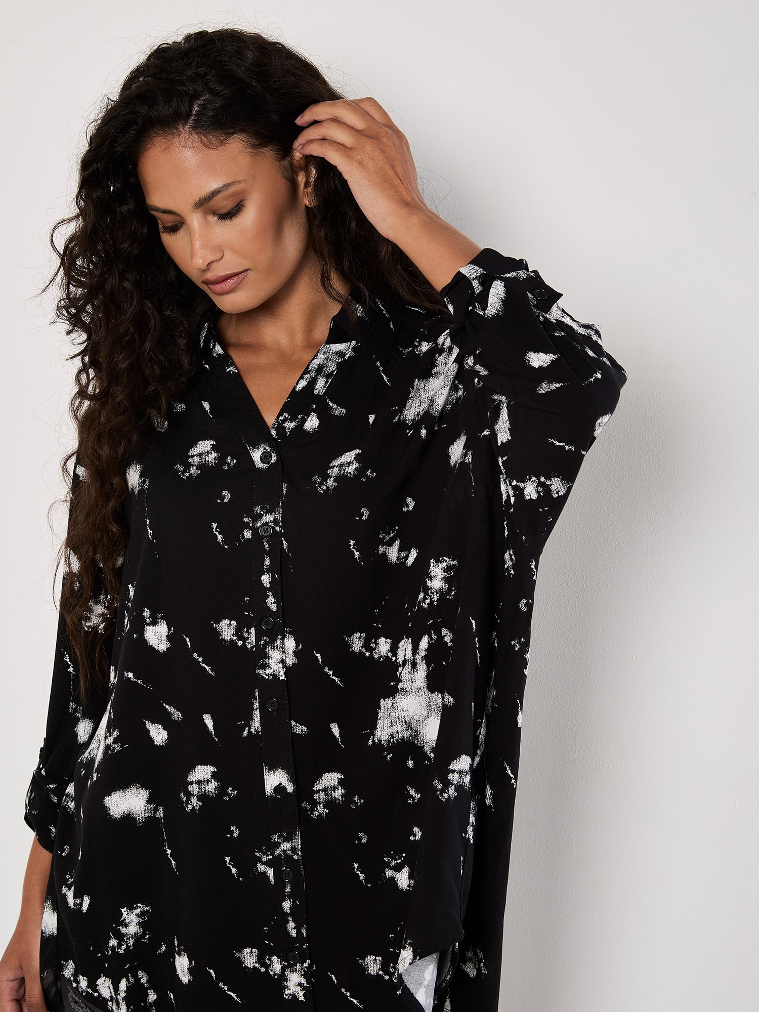 Apricot Longbluse »Longshirt« mit Wolkendruck