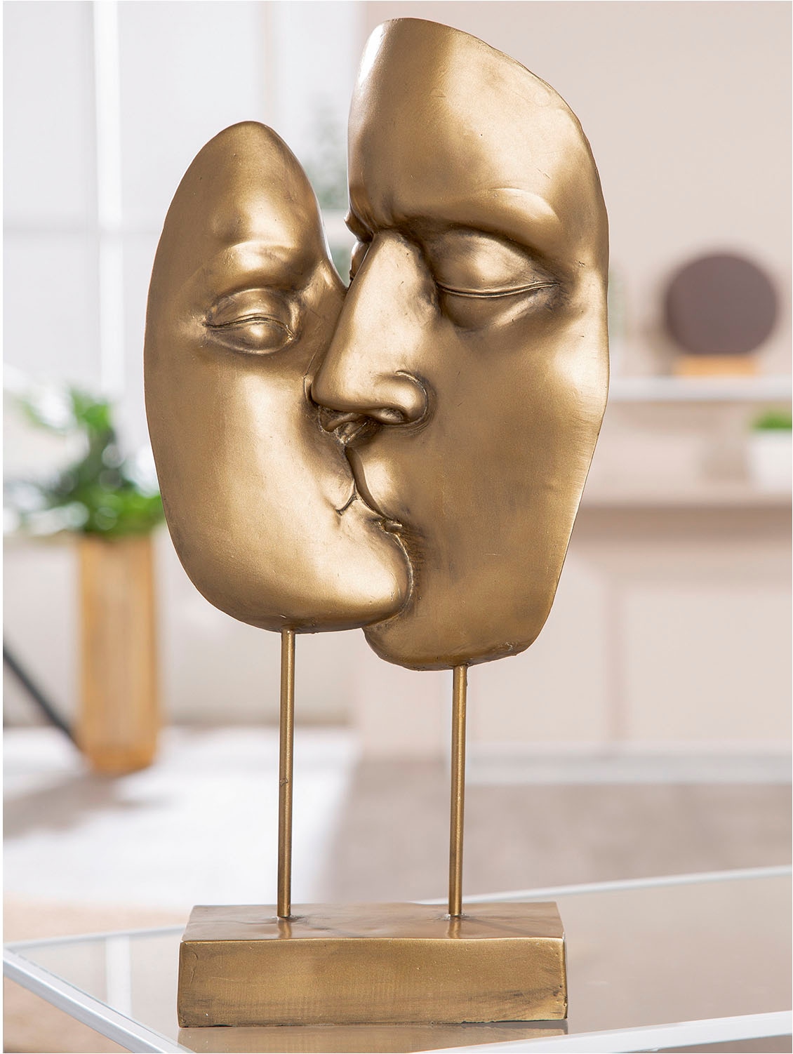 Casablanca by Gilde Dekoobjekt »Skulptur Kuss goldfarben H. 41,5 cm«