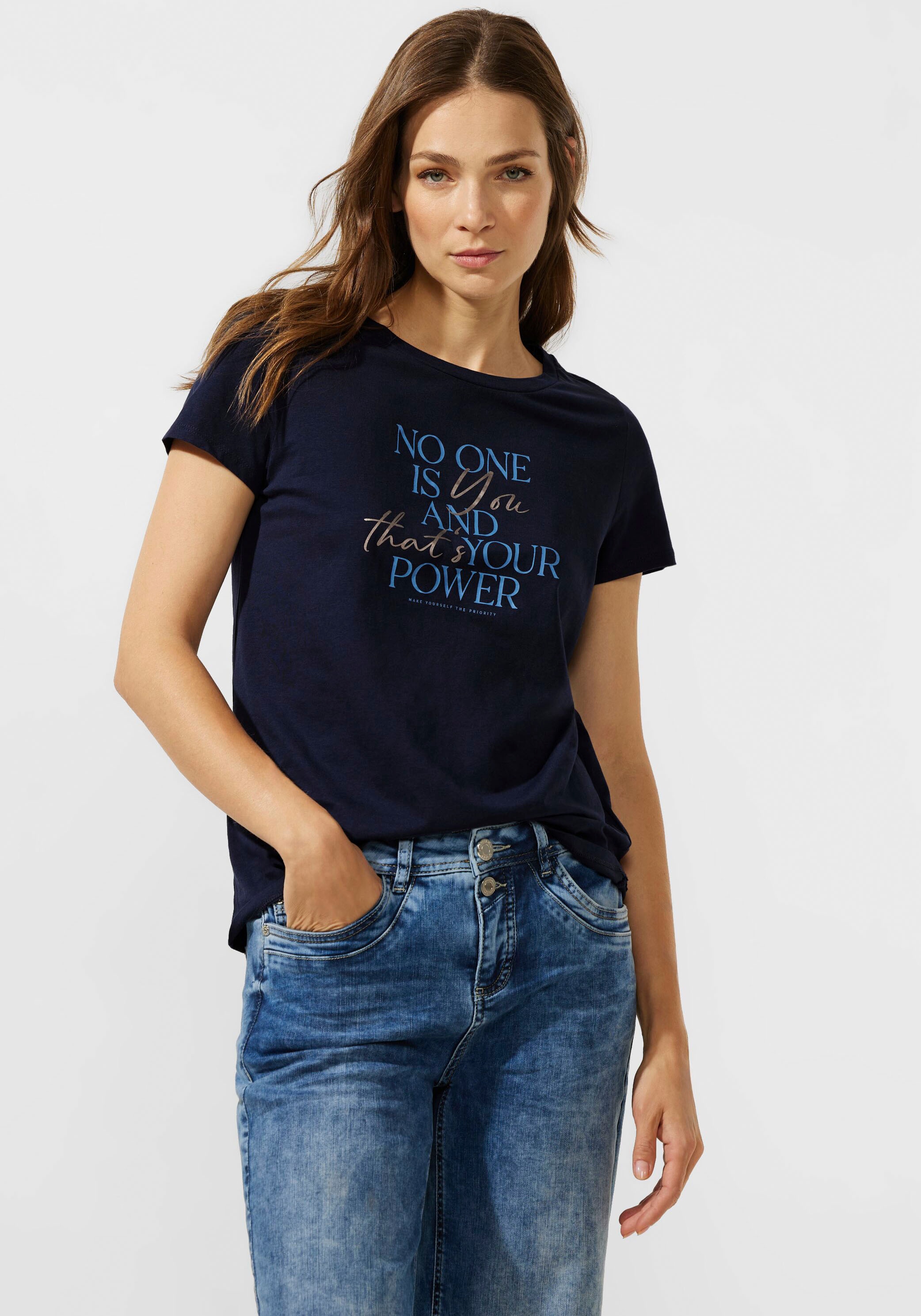 STREET ONE T-Shirt, mit bestellen bei verlängertem Rückenteil OTTO online