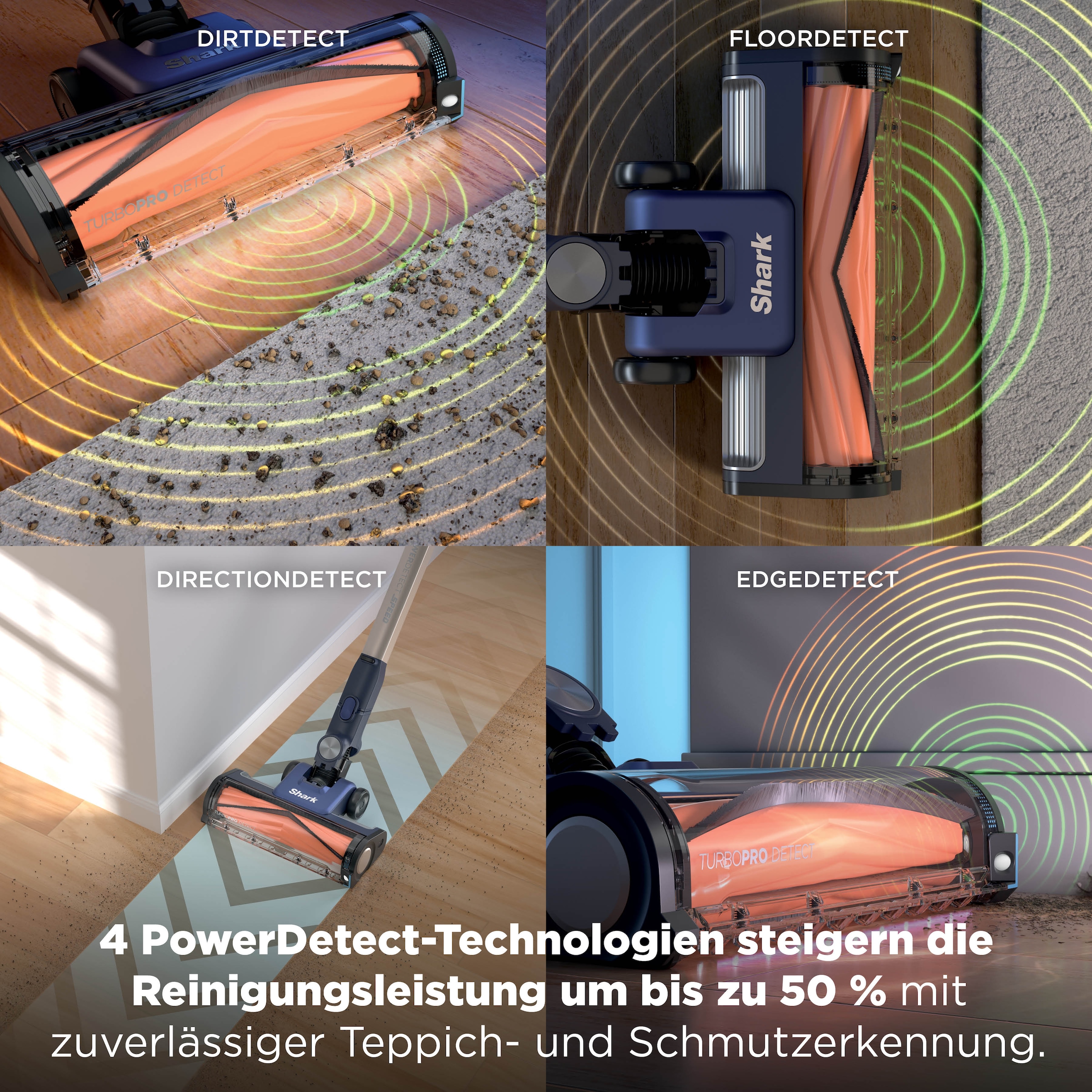 Shark Akku-Hand-und Stielstaubsauger »Shark PowerDetect Speed Pet Pro Clean and Empty IA3241EUT« Reveal-Technologie:, Flexology