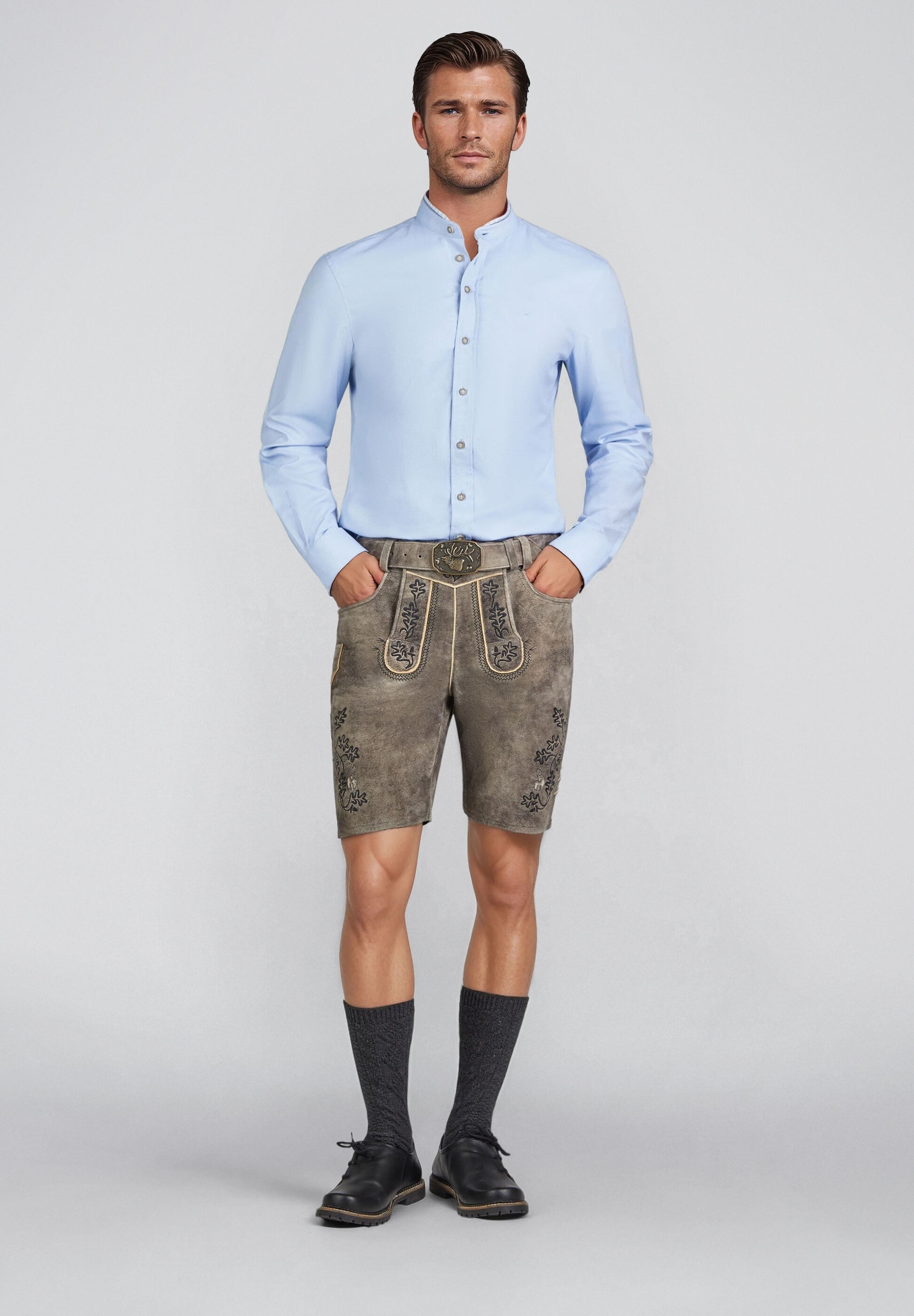 Spieth & Wensky Lederhose »Hornbeck«  detailreiche Stickerei