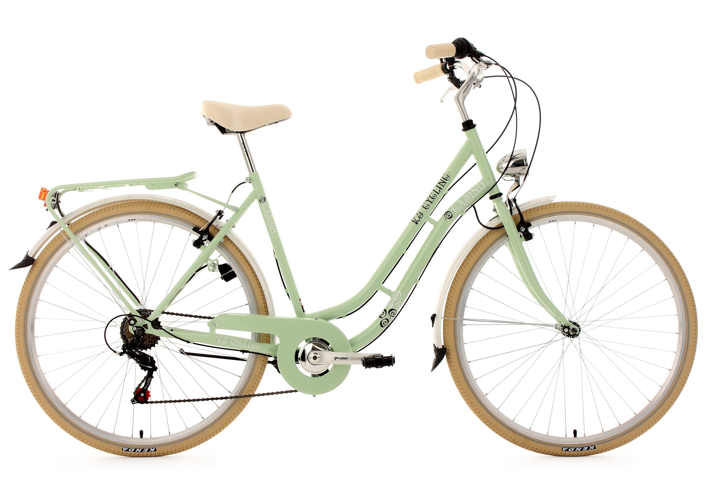 Ks Cycling Cityrad »Casino« 6 Gang Shimano Tourney TZ Schaltwerk Kettenschaltung für Damen und Herren in grün, Größe 28 Zoll (71,12 cm)