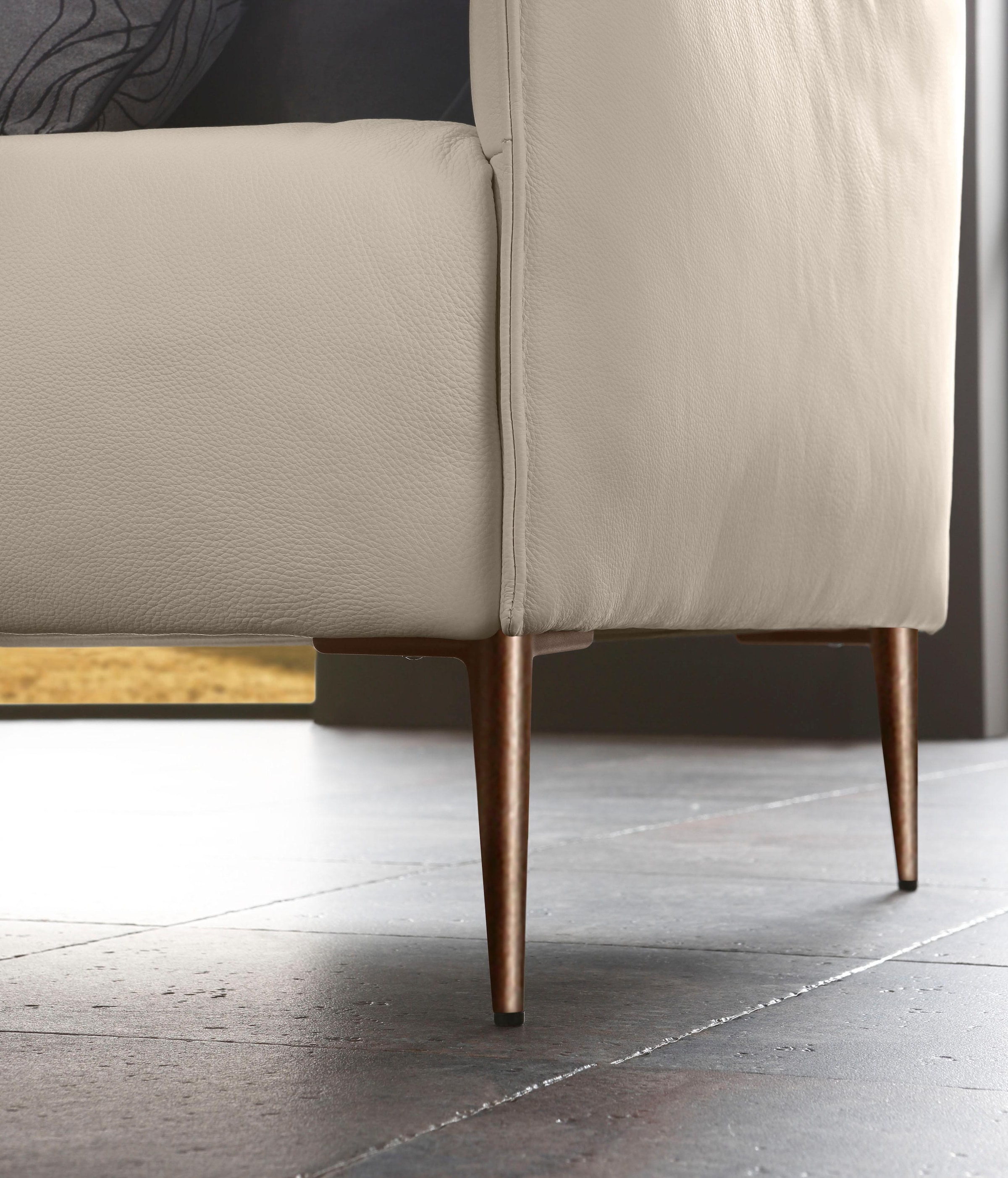 W.SCHILLIG 3-Sitzer »sally Design-Sofa, Loungesofa, bequem, schmale Armlehnen, Breite 224cm« mit Metallfüßen in Bronze pulverbeschichtet, Breite 224 cm