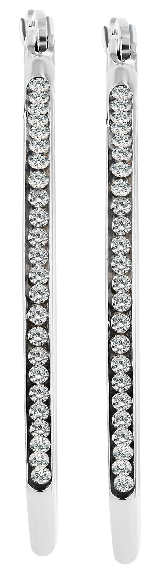 Adelia´s Paar Creolen »Damen Ohrringe ¿ Creole aus Edelstahl mit Strass Steinchen«