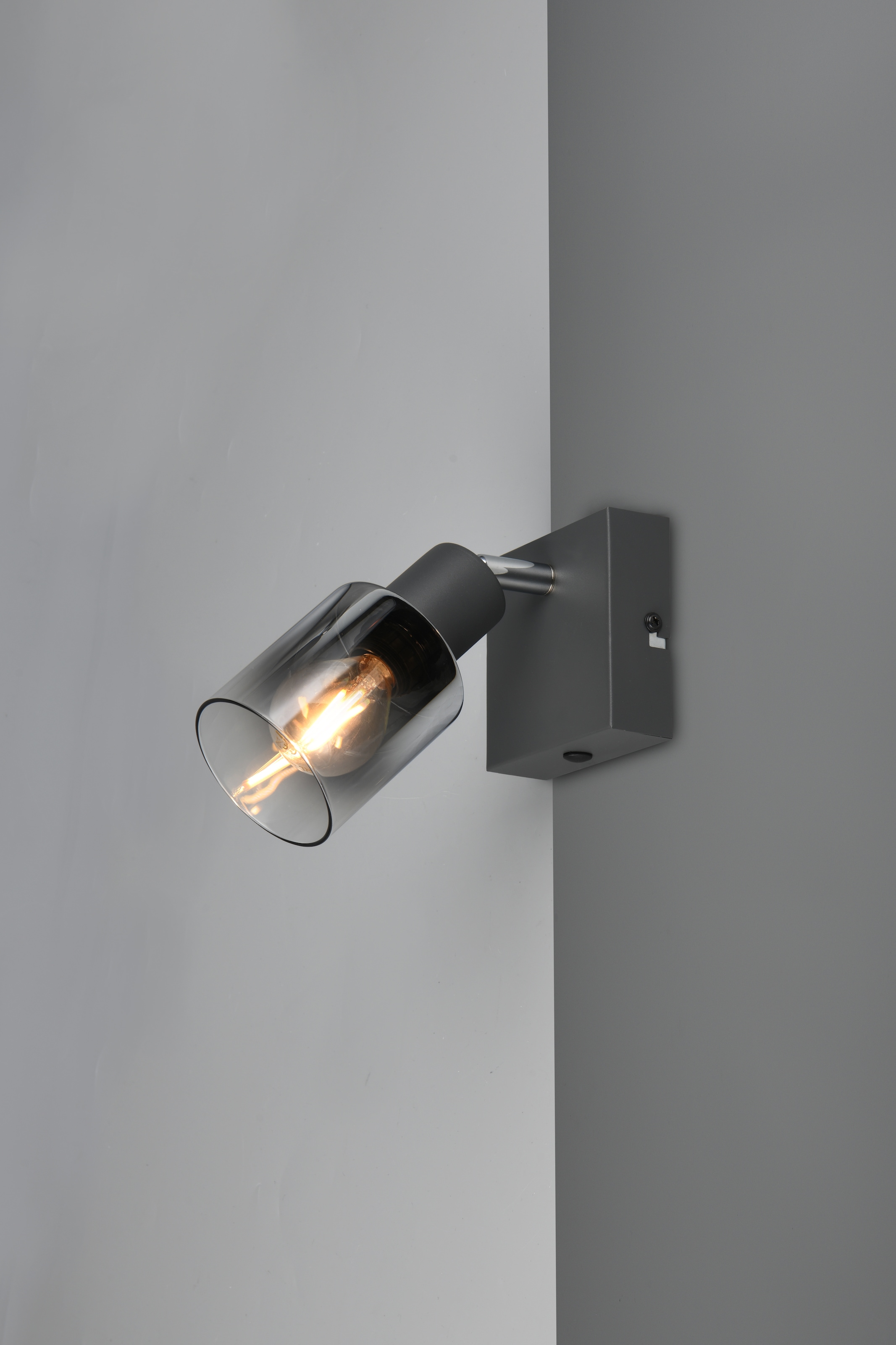 REALITY Leuchten Deckenstrahler »CADIZ, Spot 1-flammig, exkl 1xE14 max 10W, Glas anthrazit, verspiegelt« E14 1 Stk. warmweiß - kaltweiß verstellbarer Spot als Wandstrahler oder Deckenstrahler mit Glasschirm