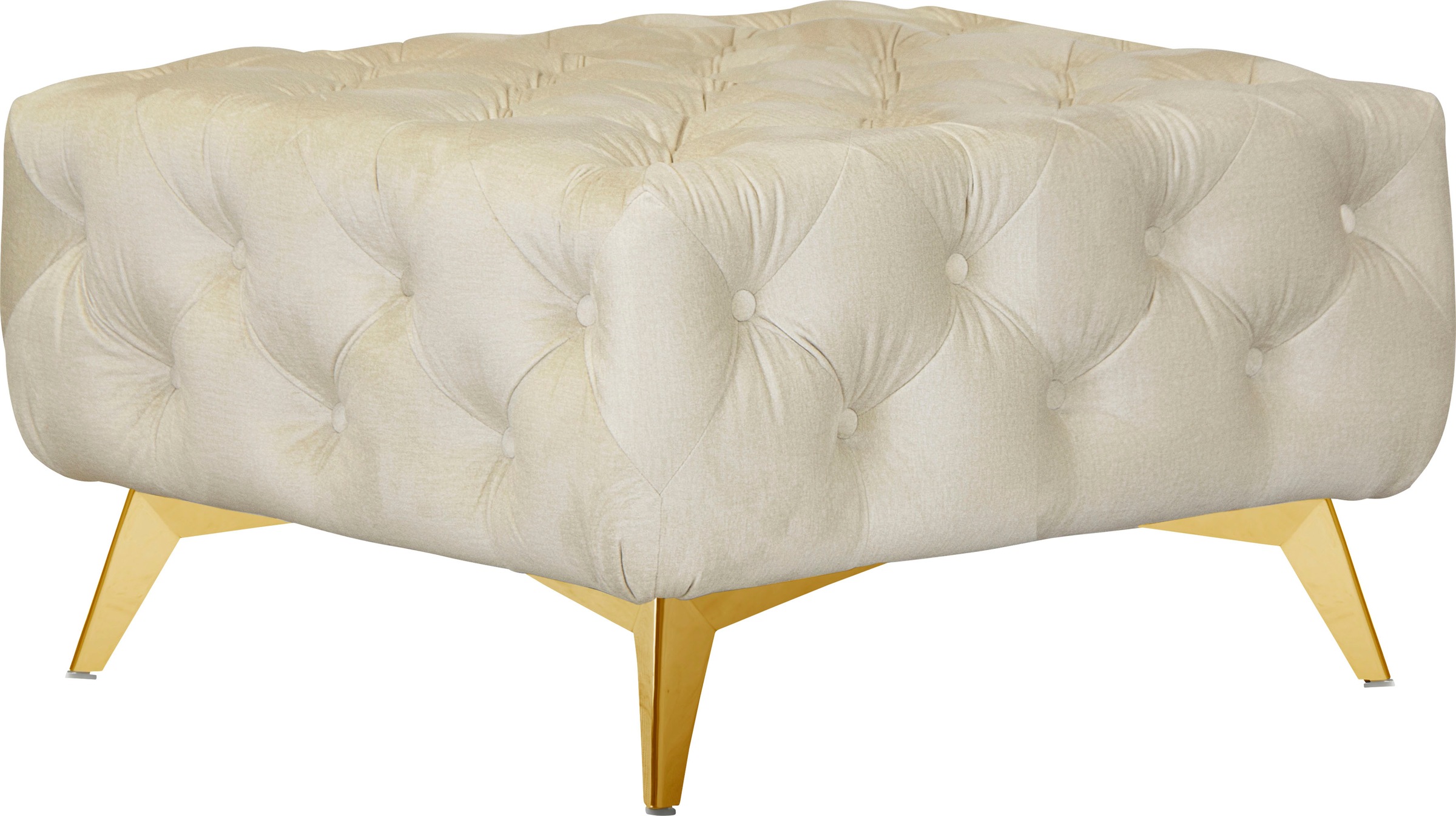 Leonique Polsterhocker »Amaury«, Chesterfield-Optik, Breite 80cm, Fußfarbe wählbar