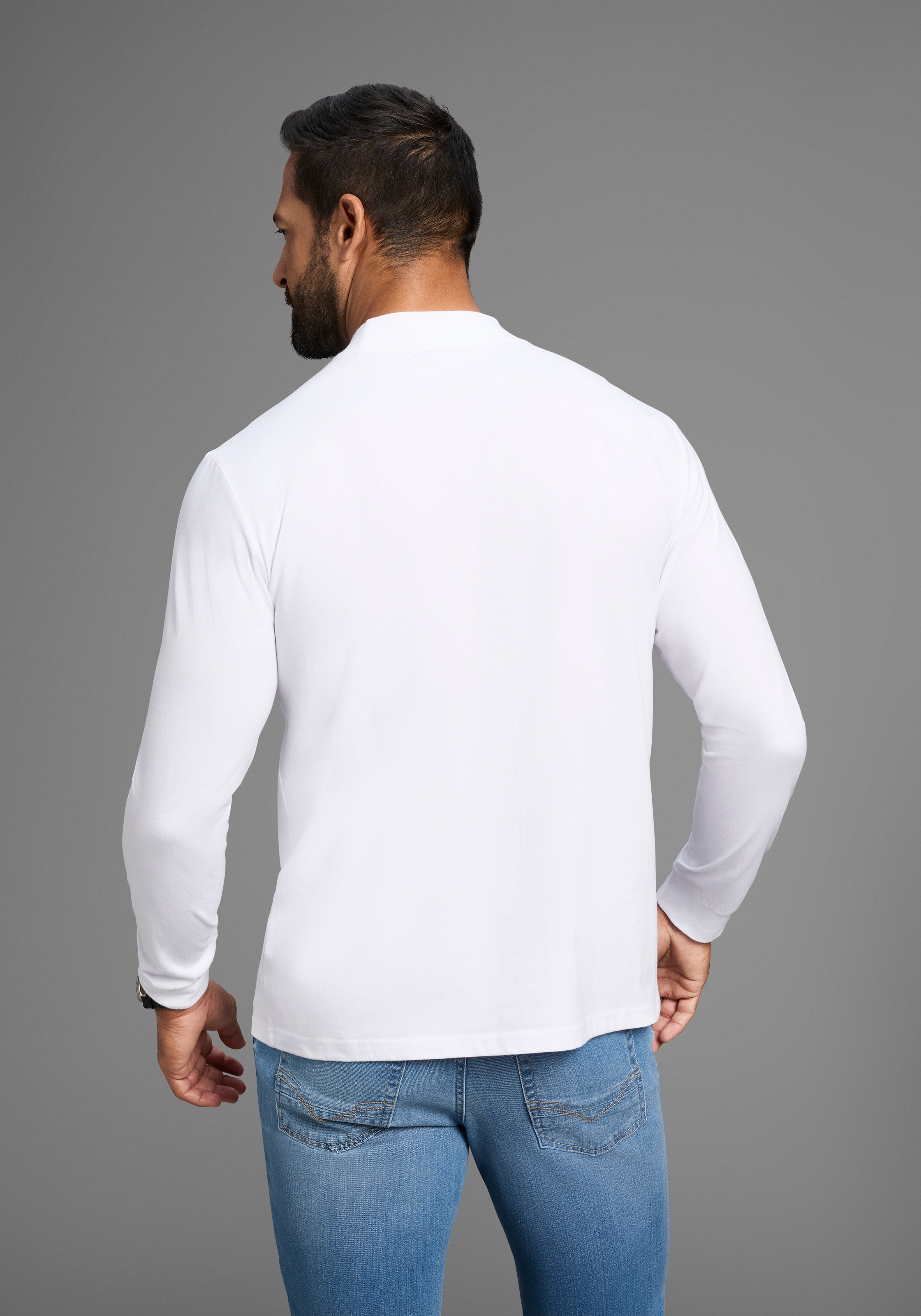 Man's World Stehkragenshirt »Neue Kollektion!«, mit Bündchen