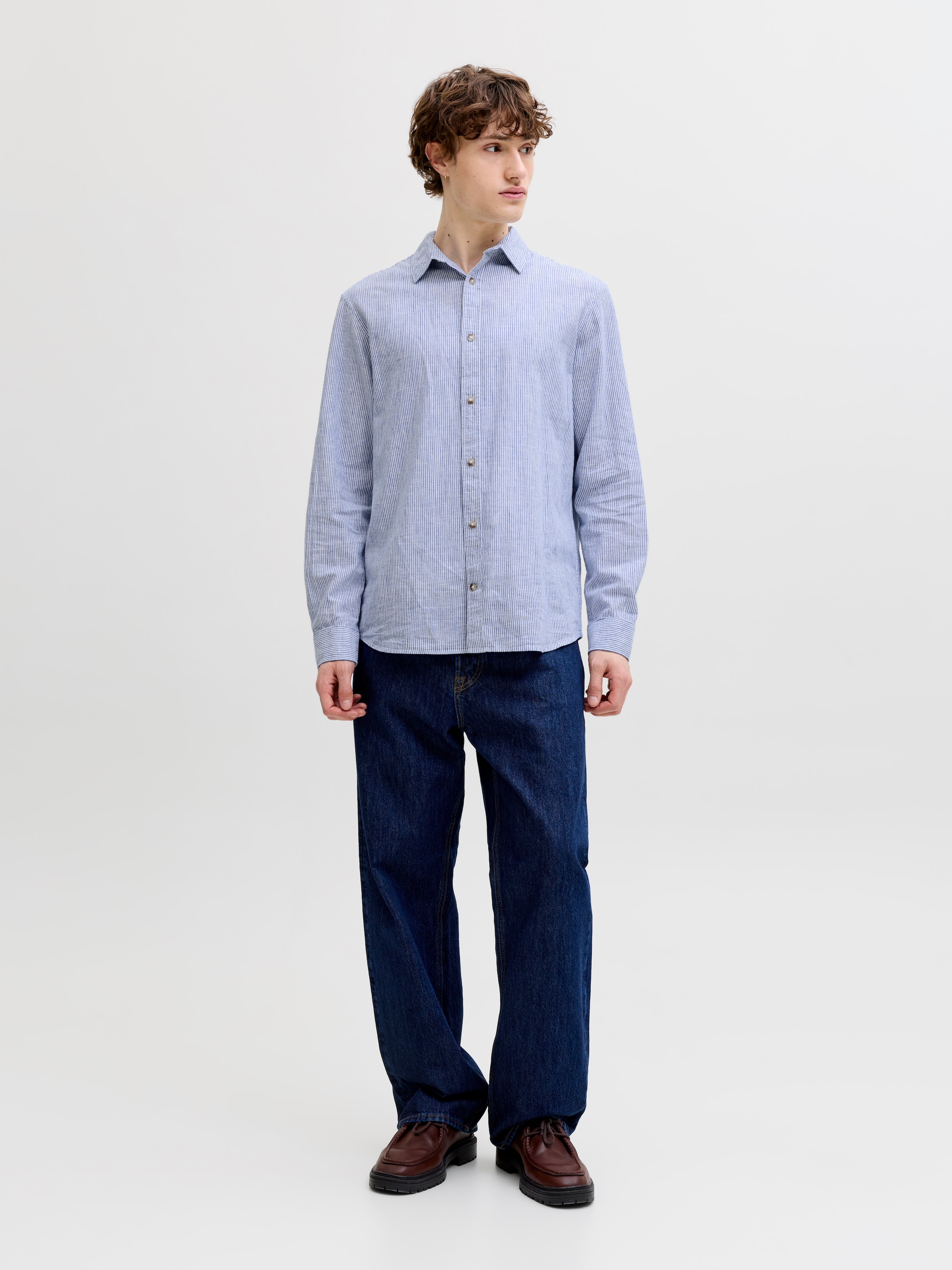 Jack & Jones Langarmhemd »JJESUMMER LINEN BLEND SHIRT L/S SN 2PKMP« Packung, 2