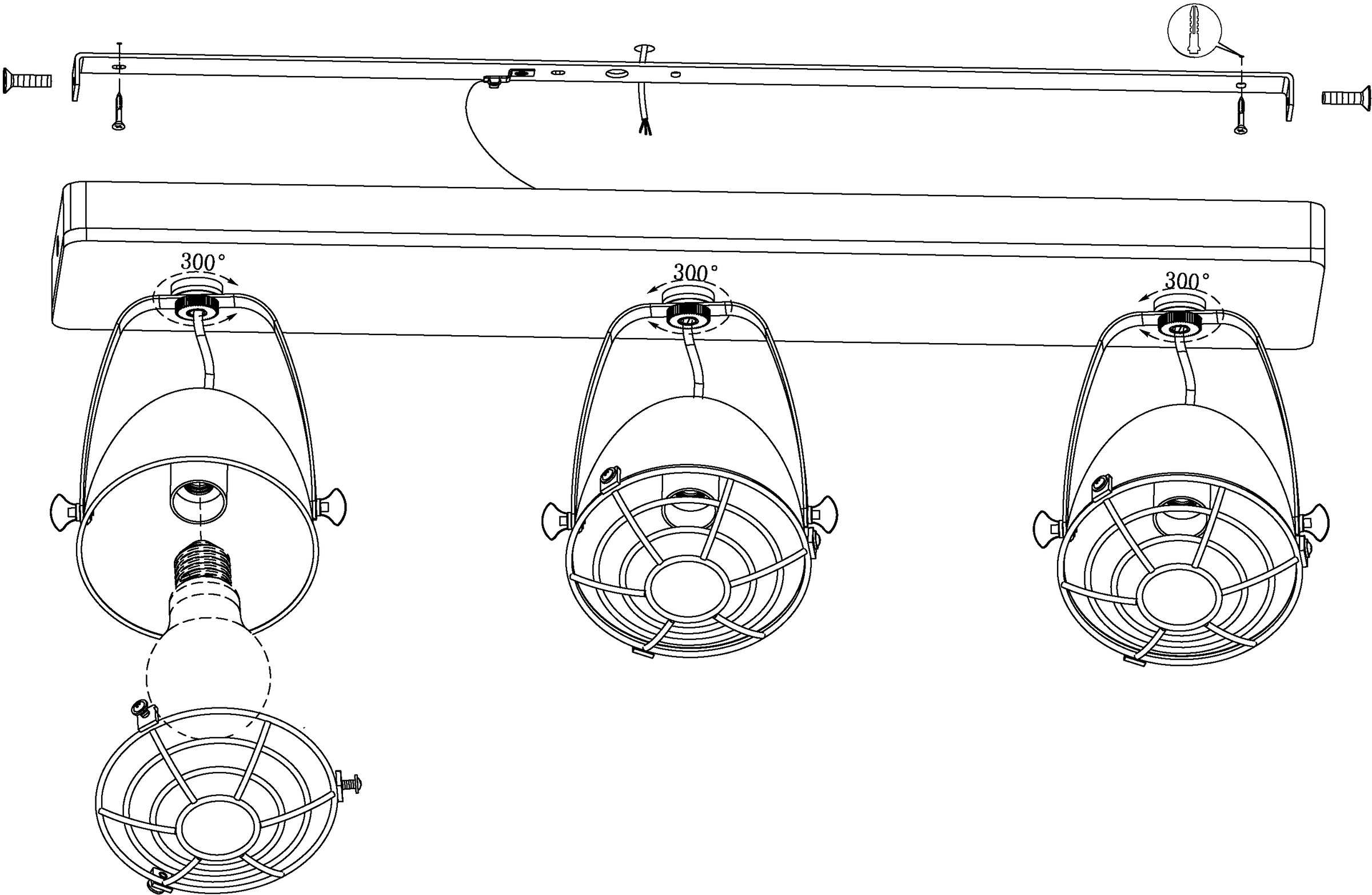 EGLO Deckenspot »GATEBECK«, 3 flammig, Leuchtmittel E14 | ohne Leuchtmittel, Deckenlampe