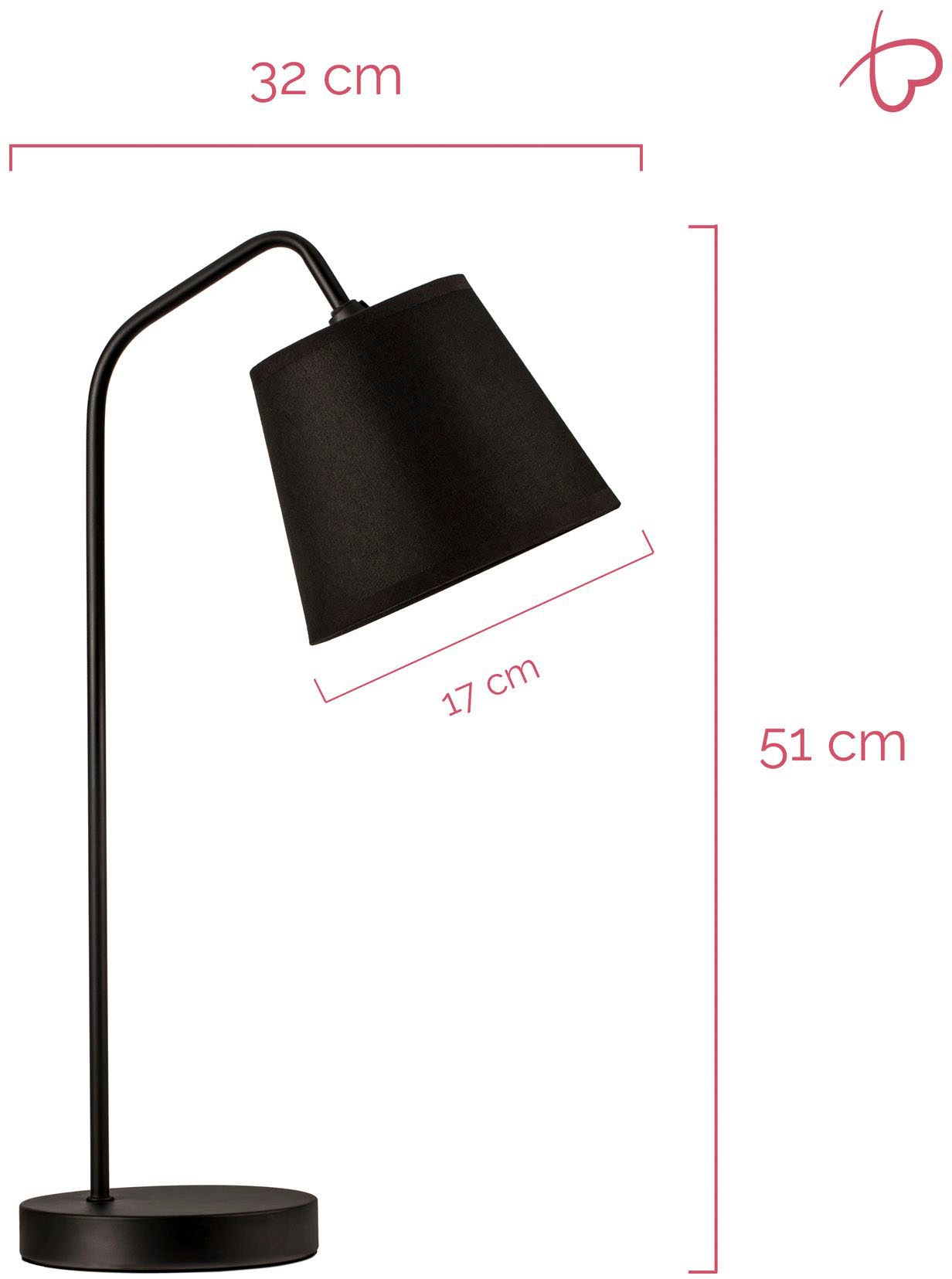 Pauleen Schreibtischlampe »True Elegance«, 1 flammig, Leuchtmittel E14 | ohne Leuchtmittel, E14, Stoffschirm Schwarz