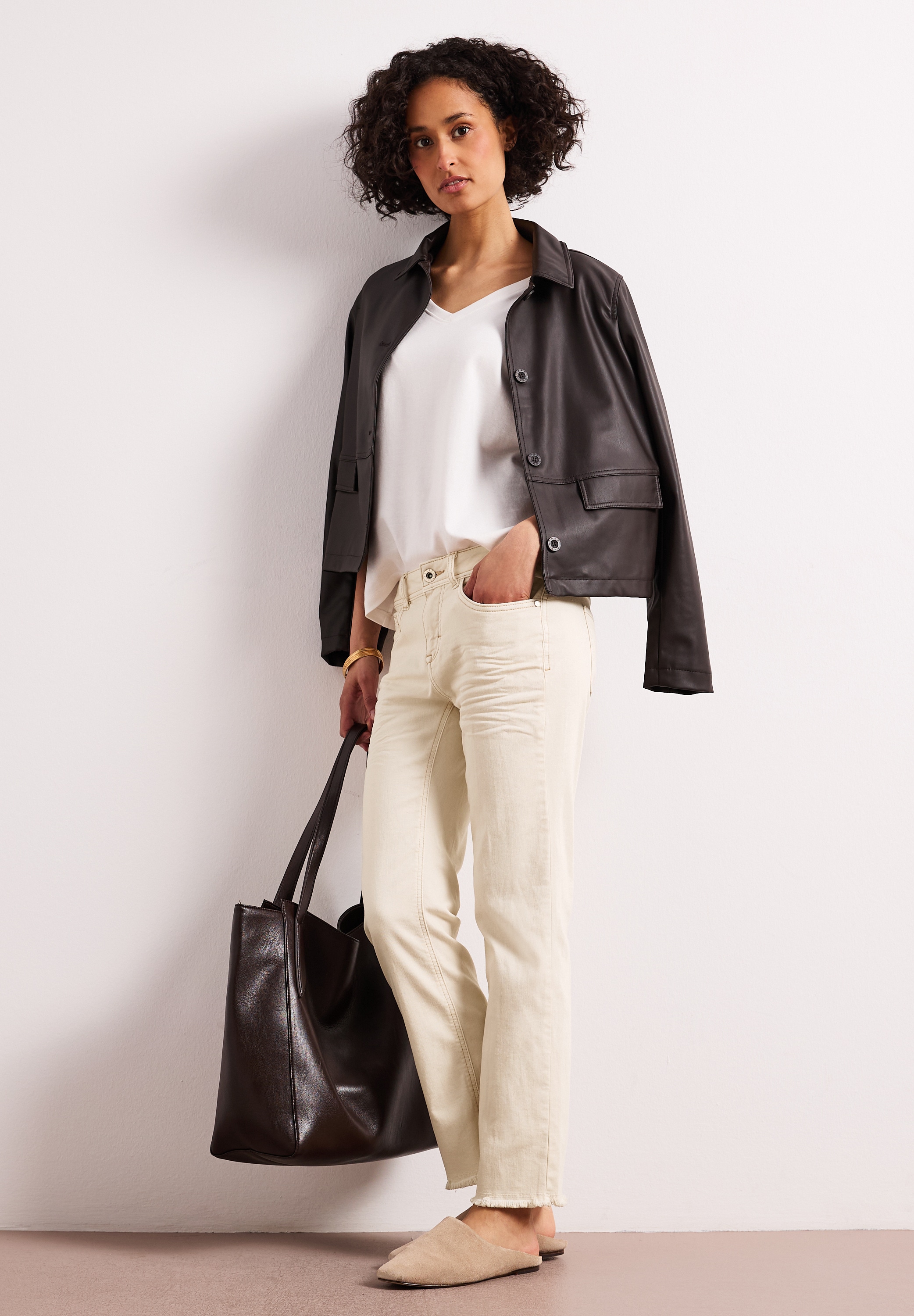 STREET ONE Straight-Jeans »Style Tilly« mit offenem Saum