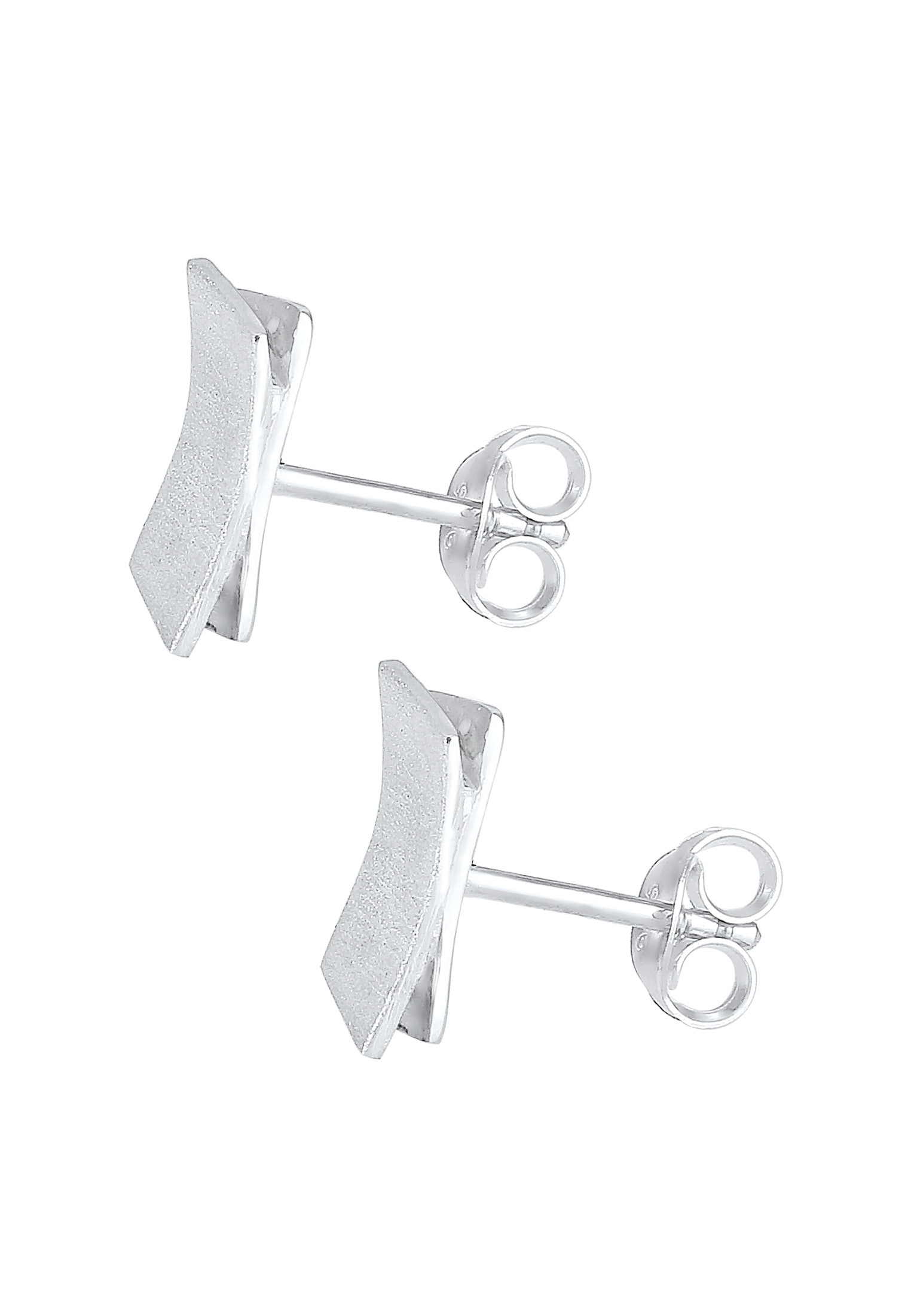 Nenalina Paar Ohrstecker »Ohrringe Stecker Viereck Eckig Geo Look Matt 925 Silber«