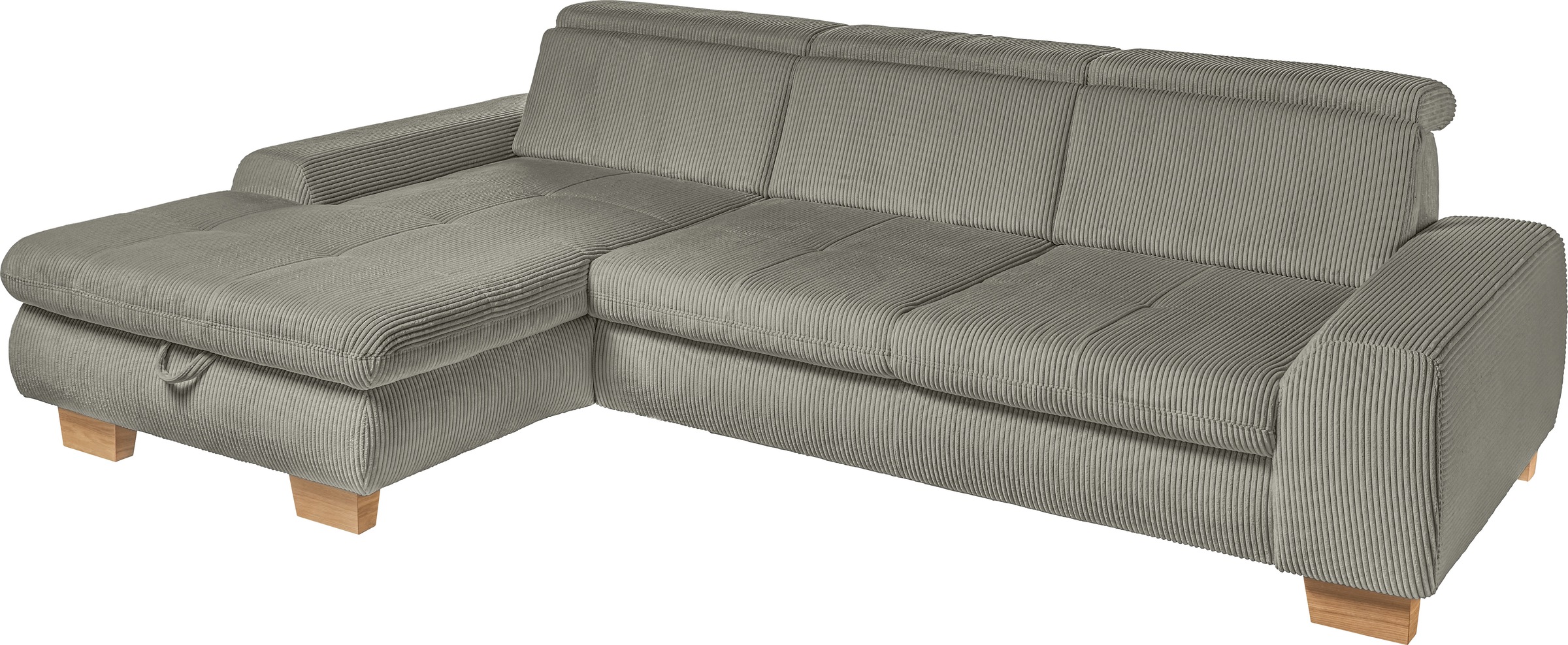 set one by Musterring Ecksofa »SO 3400, Cord, Sitzhöhe 47cm oder 49cm, inkl. Sitztiefenverstellung«, mit Canape und verschiedenen Funktionen, Kaltschaum, B307 x T195 cm