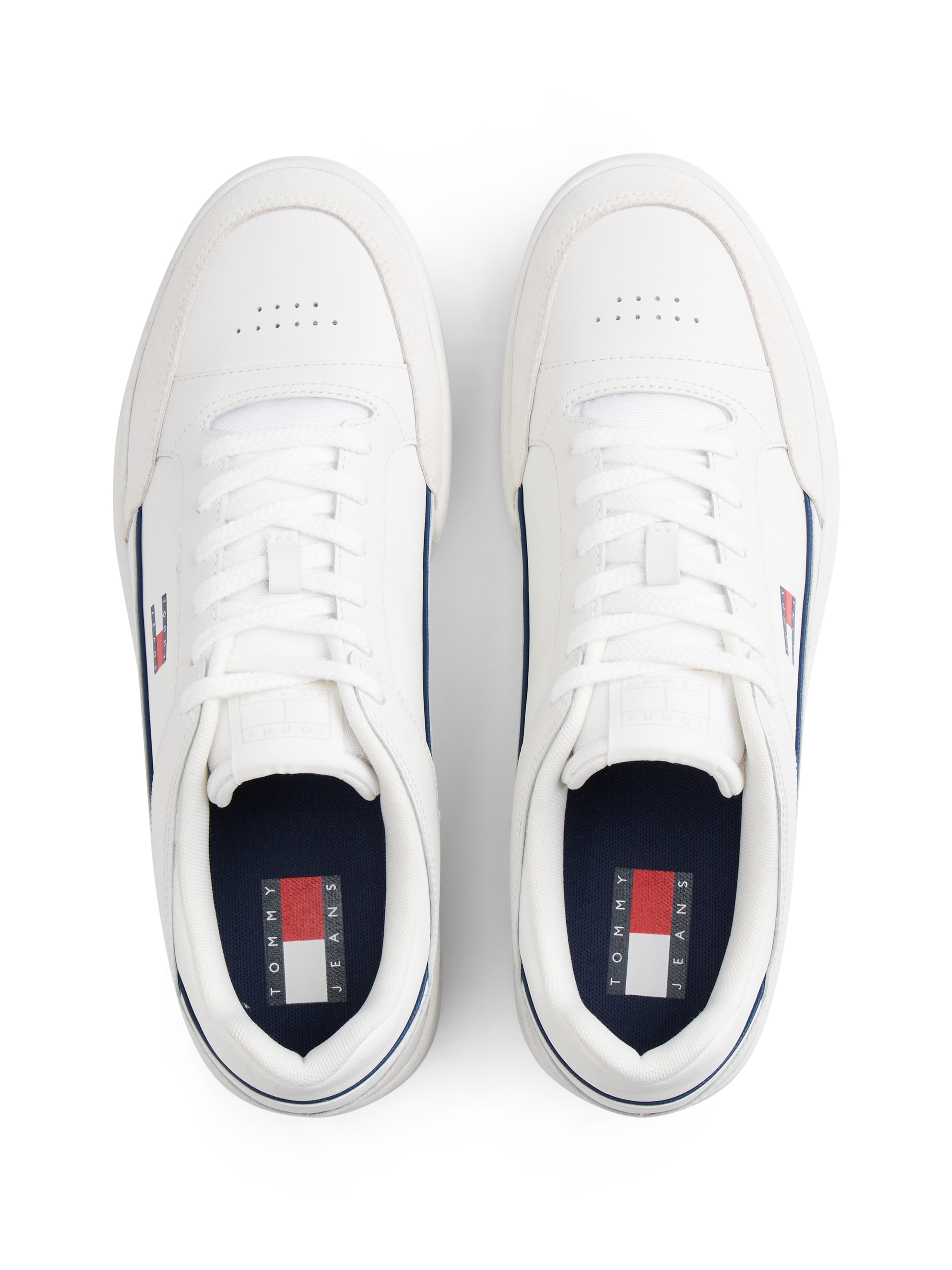 Tommy Jeans Sneaker »TOMMY JEANS PINPERF LTH BASKET«  Freizeitschuh, Halbschuh, Schnürschuh mit farbiger Pasepellierung