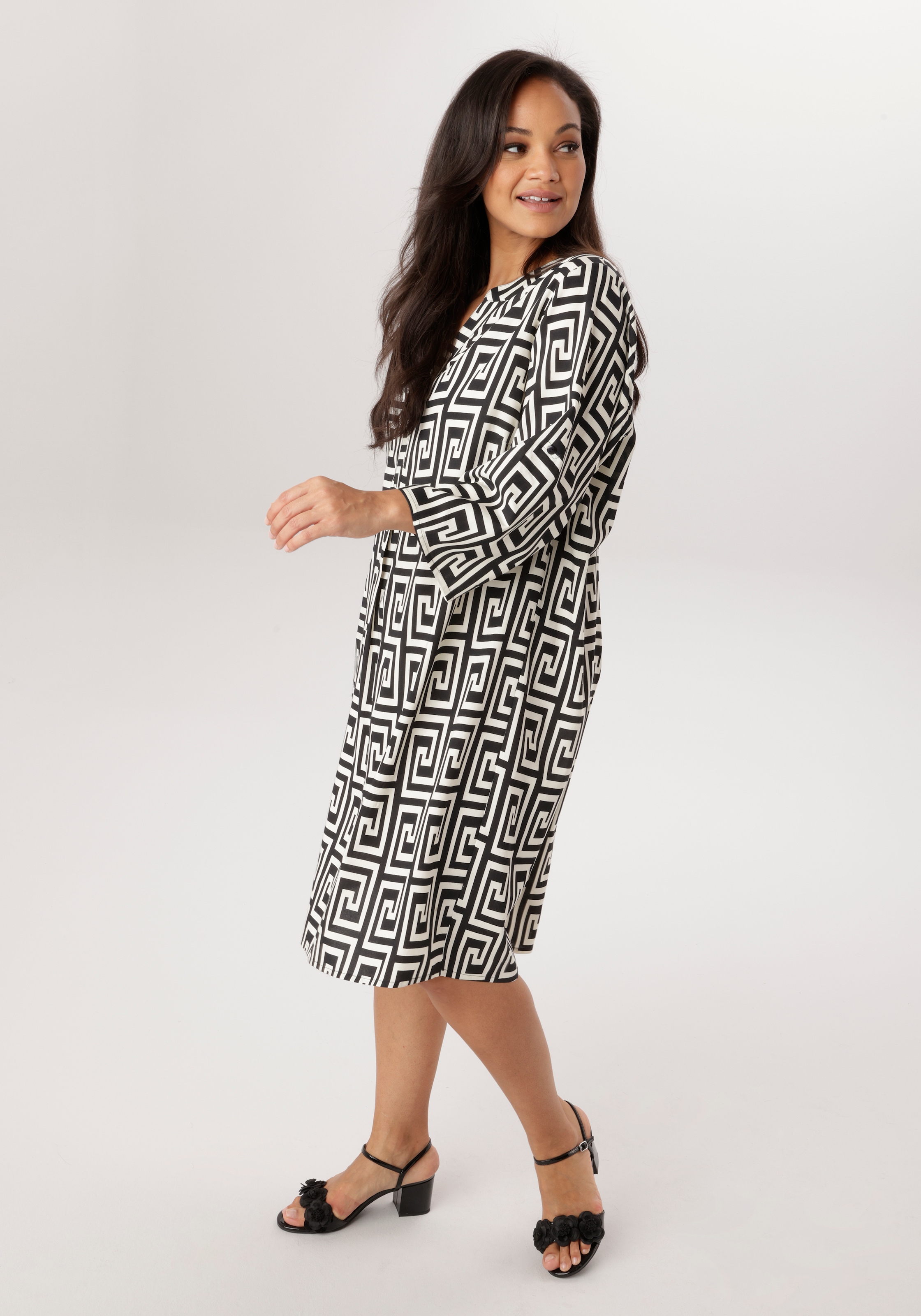 Aniston PLUS Blusenkleid in graphischen Print - NEUE KOLLEKTION