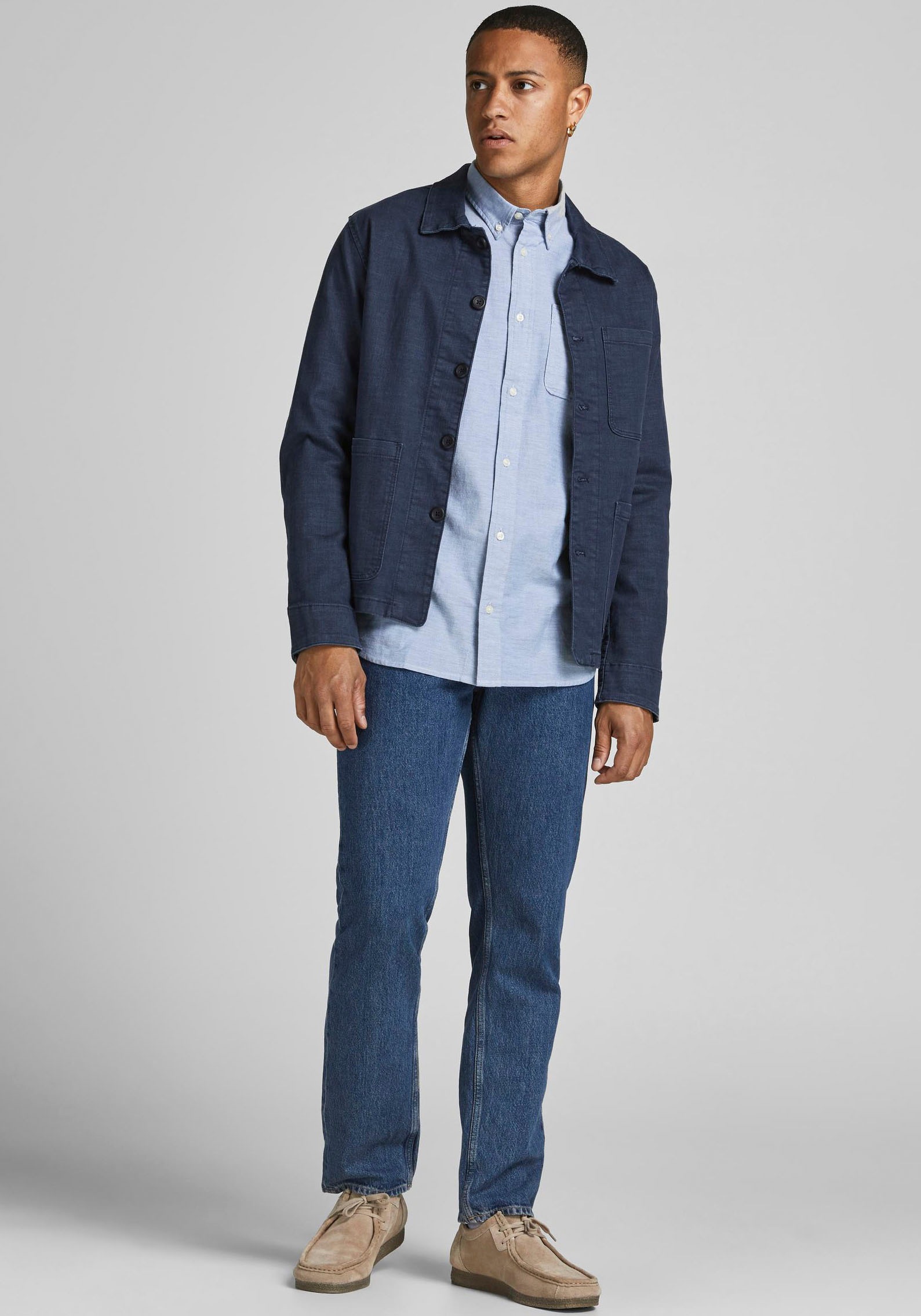 Jack & Jones Langarmhemd »BROOK OXFORD«, mit Button-Down Kragen