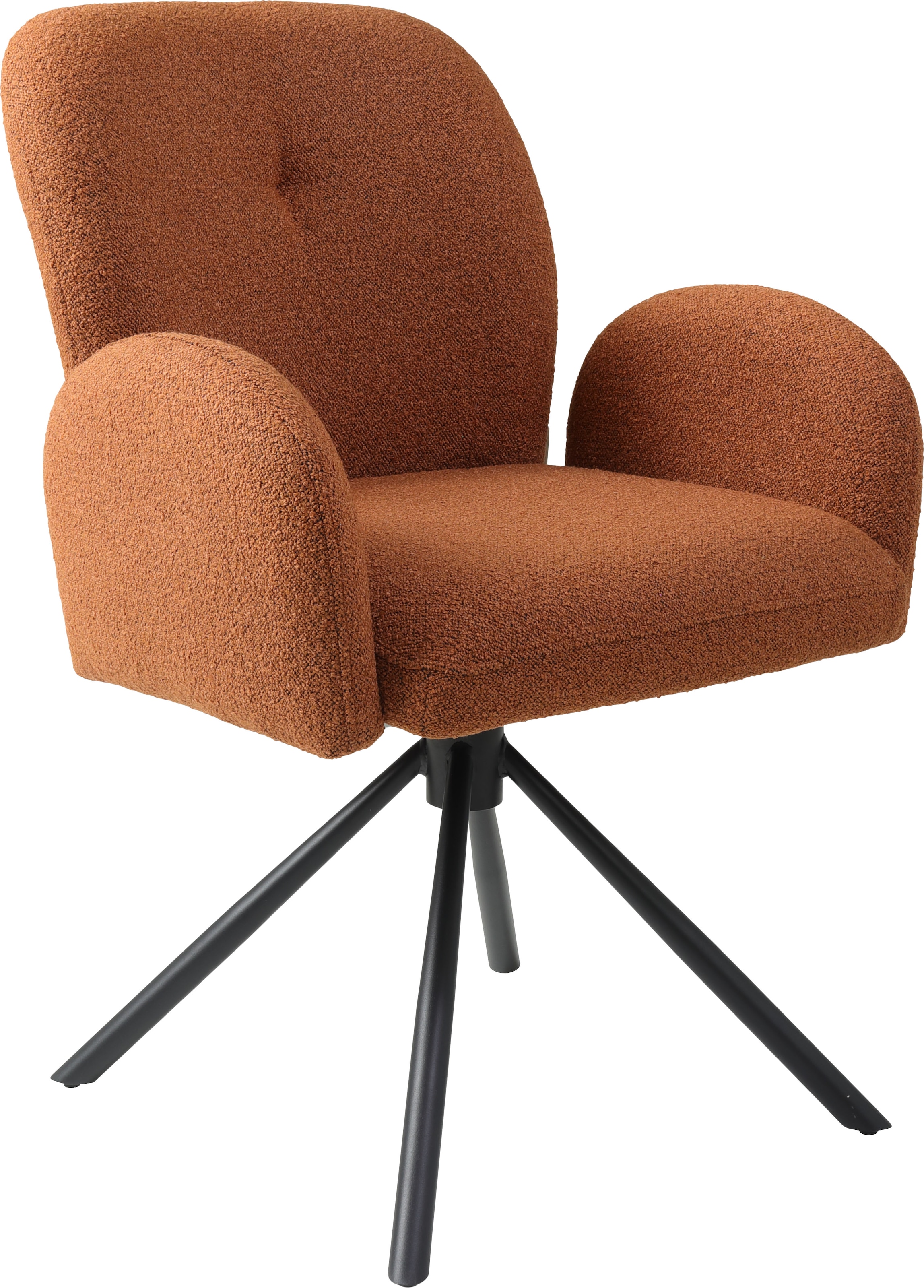 TOM TAILOR HOME Armlehnstuhl »PEBBLE ARMCHAIR«, (Set), 2 St., Webstoff Bouclé, Esszimmerstuhl, mit Armlehnen, 4-Fußgestell, 140 kg belastbar, drehbar